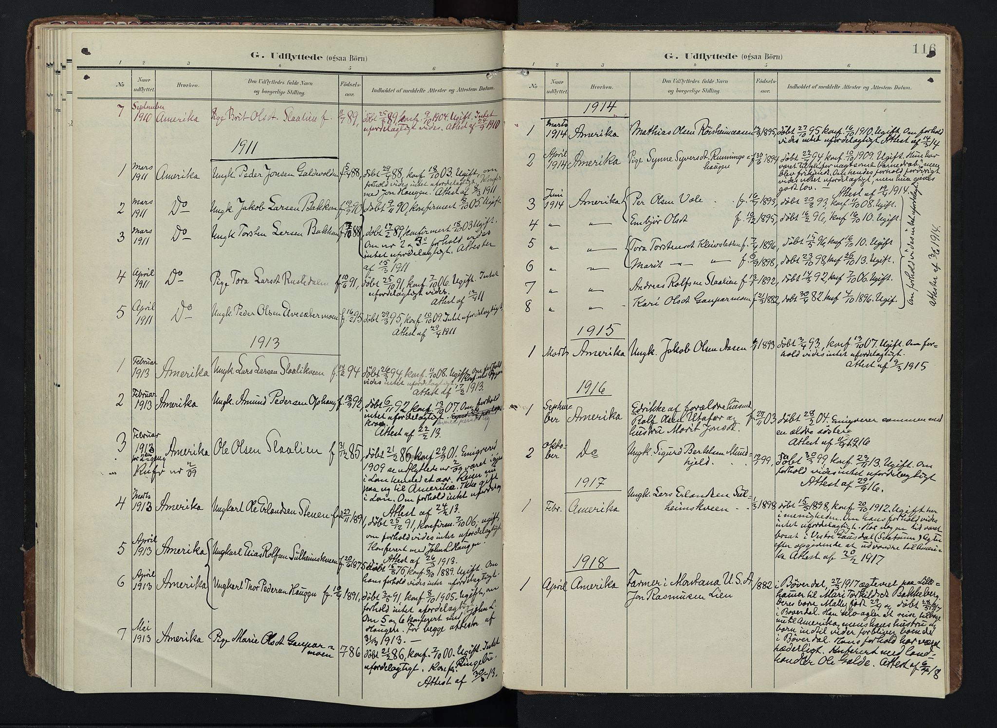 Lom prestekontor, AV/SAH-PREST-070/K/L0012: Parish register (official) no. 12, 1904-1928, p. 116