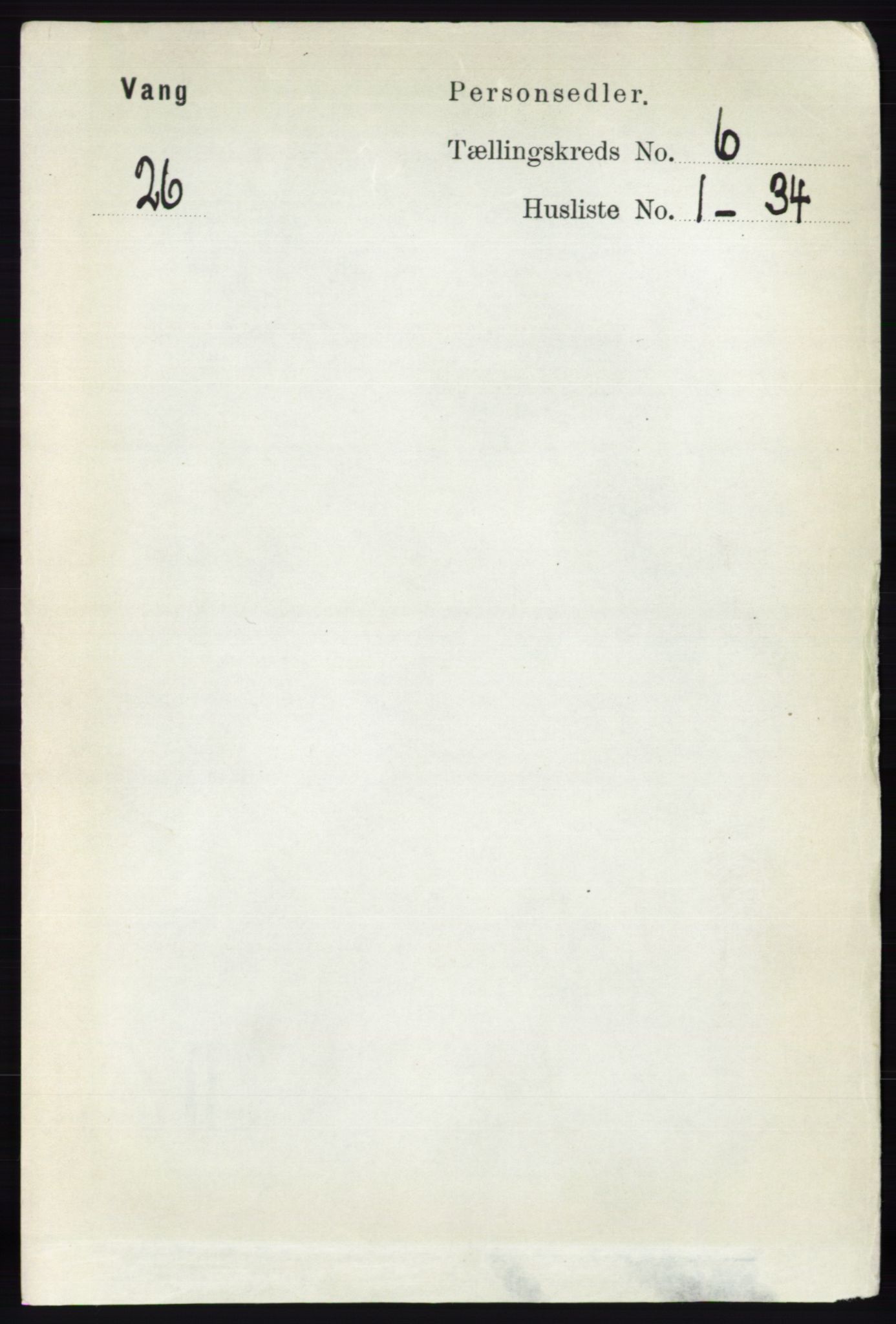RA, 1891 census for 0414 Vang, 1891, p. 4280