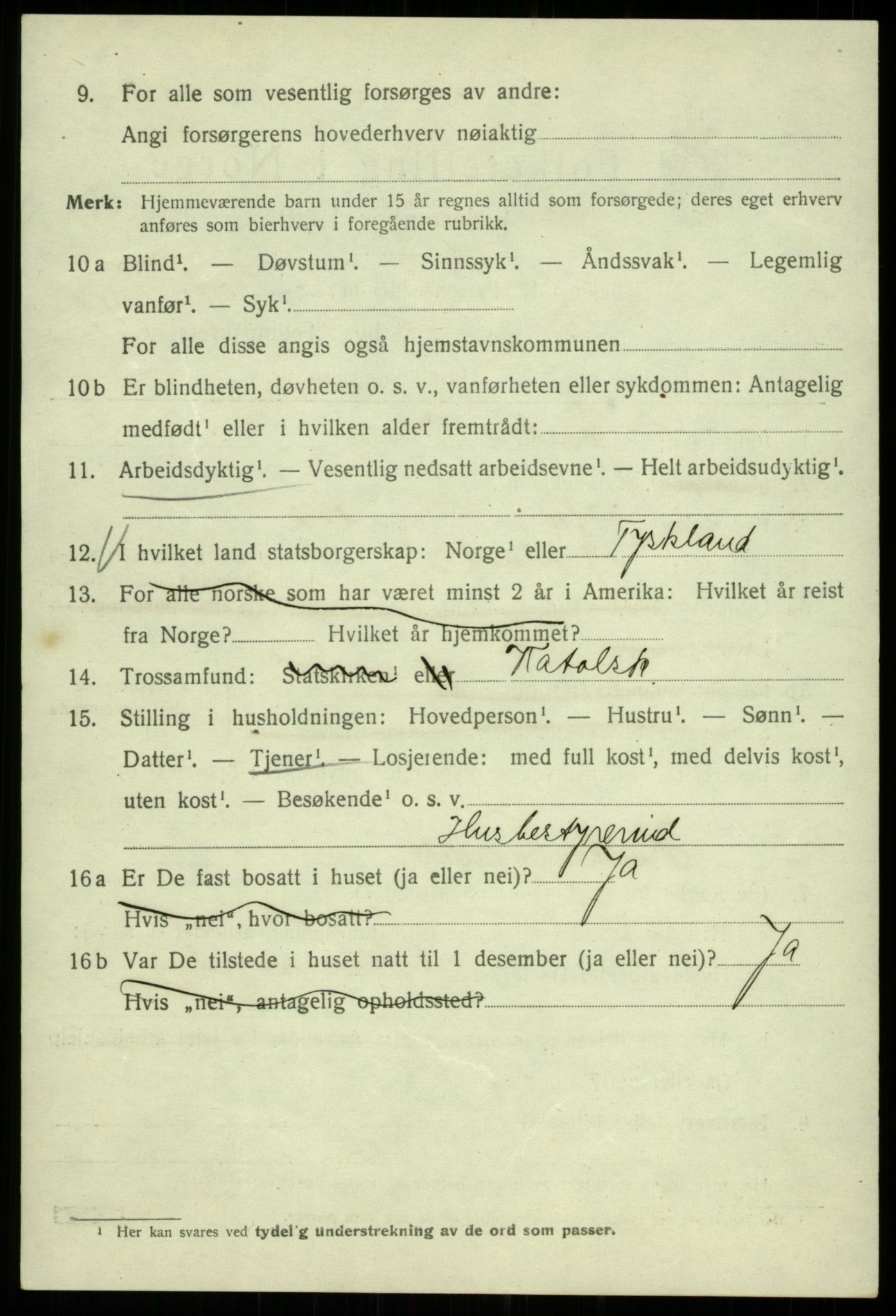 SAB, 1920 census for Bergen, 1920, p. 74323