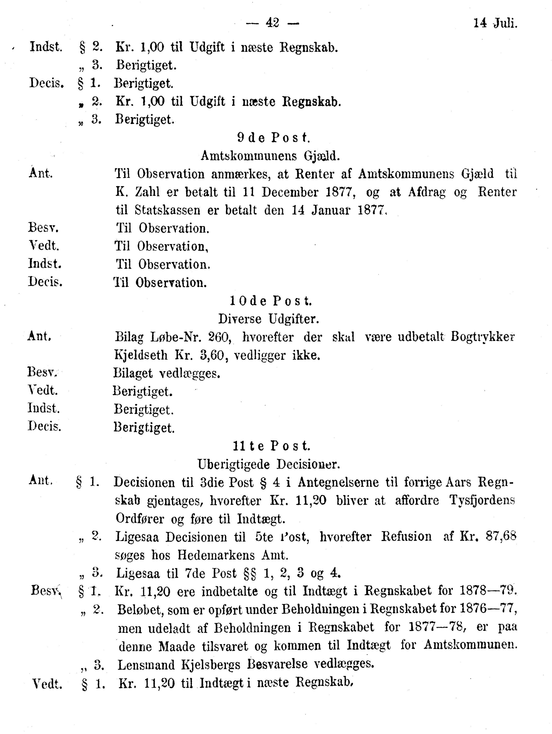 Nordland Fylkeskommune. Fylkestinget, AIN/NFK-17/176/A/Ac/L0010: Fylkestingsforhandlinger 1874-1880, 1874-1880