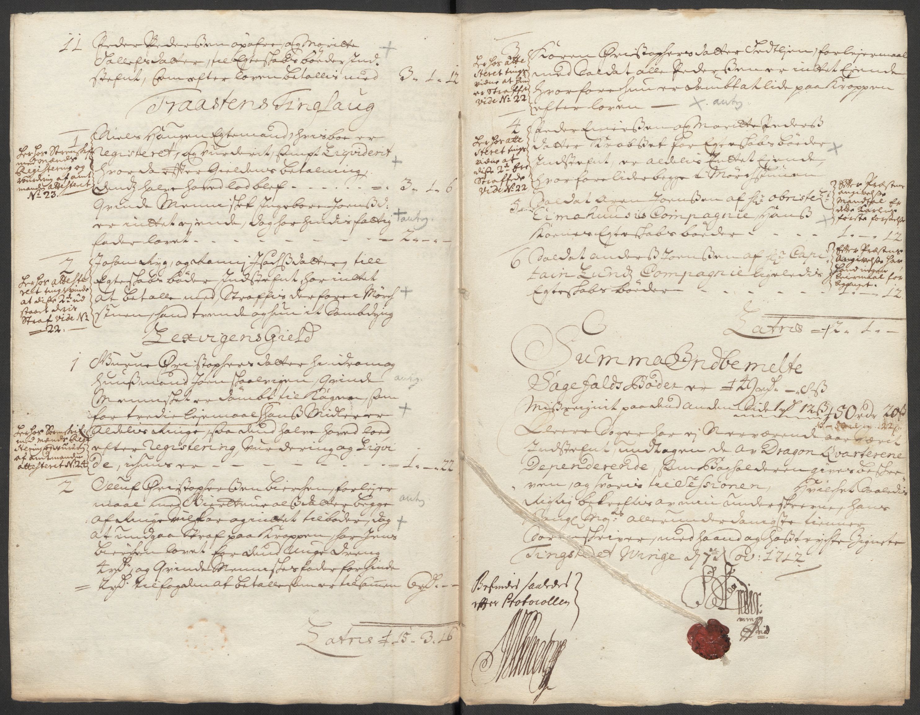 Rentekammeret inntil 1814, Reviderte regnskaper, Fogderegnskap, RA/EA-4092/R62/L4202: Fogderegnskap Stjørdal og Verdal, 1712, p. 220
