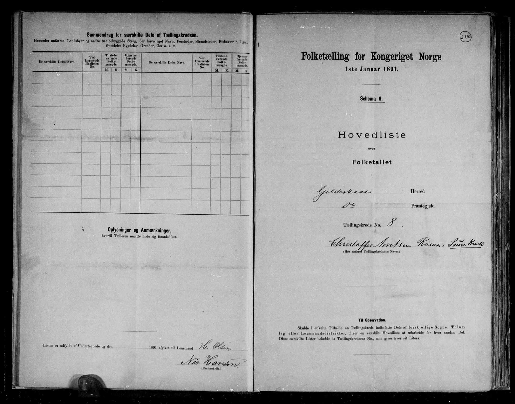 RA, 1891 census for 1838 Gildeskål, 1891, p. 20