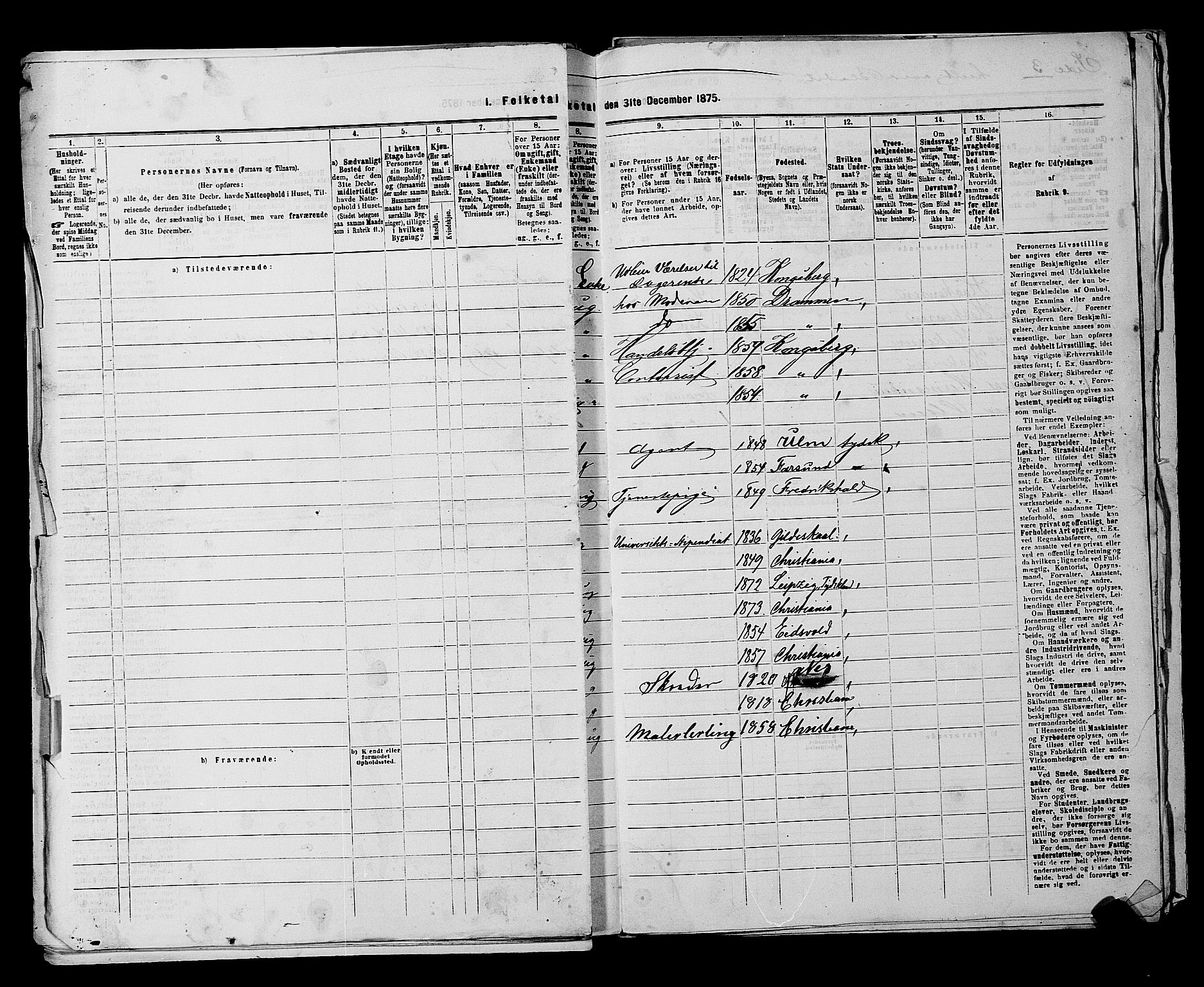 RA, 1875 census for 0301 Kristiania, 1875, p. 6003