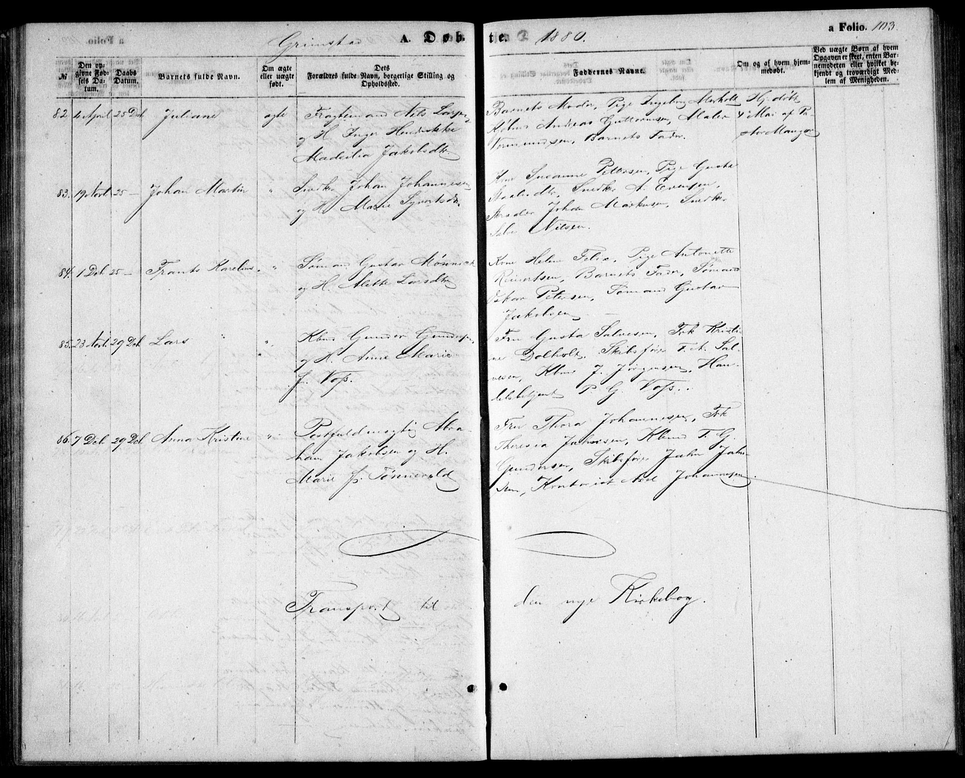 Fjære sokneprestkontor, AV/SAK-1111-0011/F/Fb/L0009: Parish register (copy) no. B 9, 1867-1870, p. 103