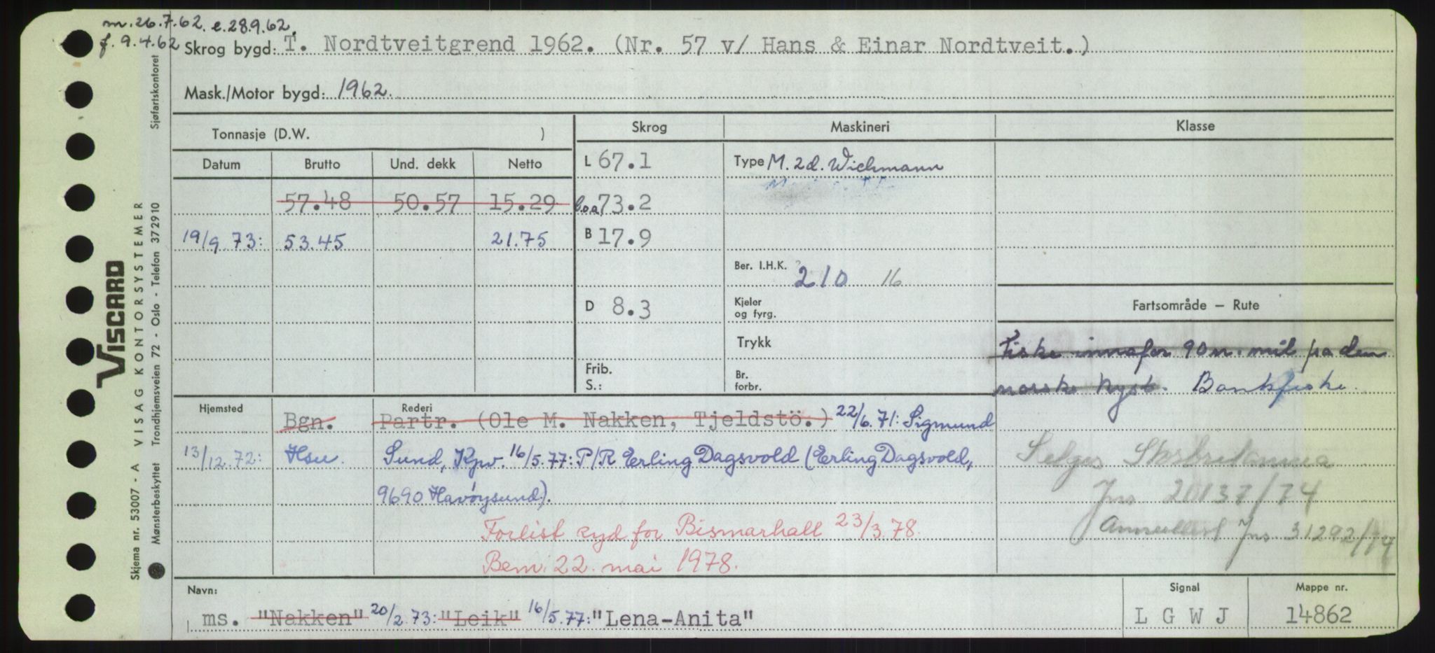 Sjøfartsdirektoratet med forløpere, Skipsmålingen, RA/S-1627/H/Hd/L0022: Fartøy, L-Lia, p. 353