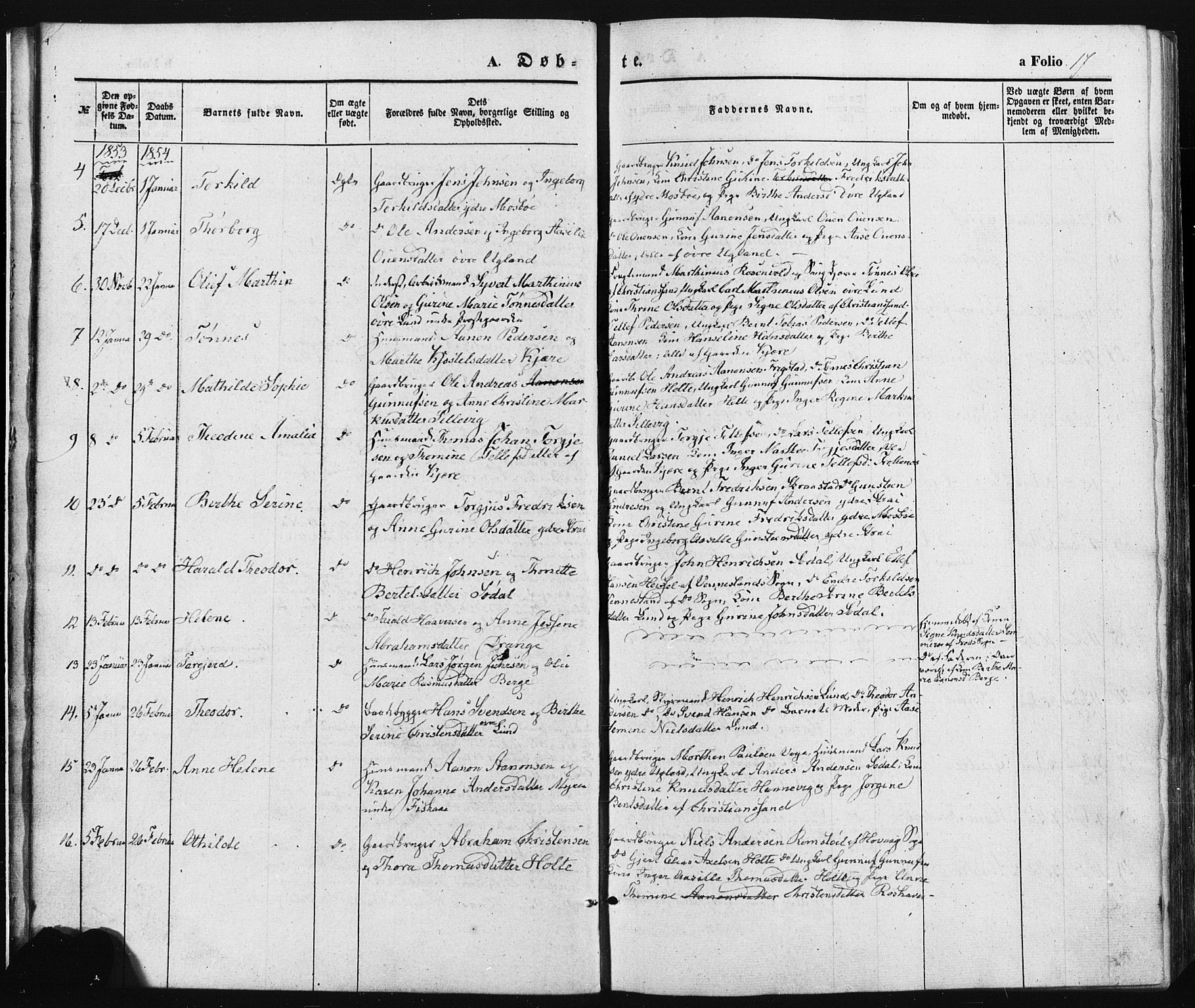 Oddernes sokneprestkontor, AV/SAK-1111-0033/F/Fa/Faa/L0007: Parish register (official) no. A 7, 1851-1863, p. 17