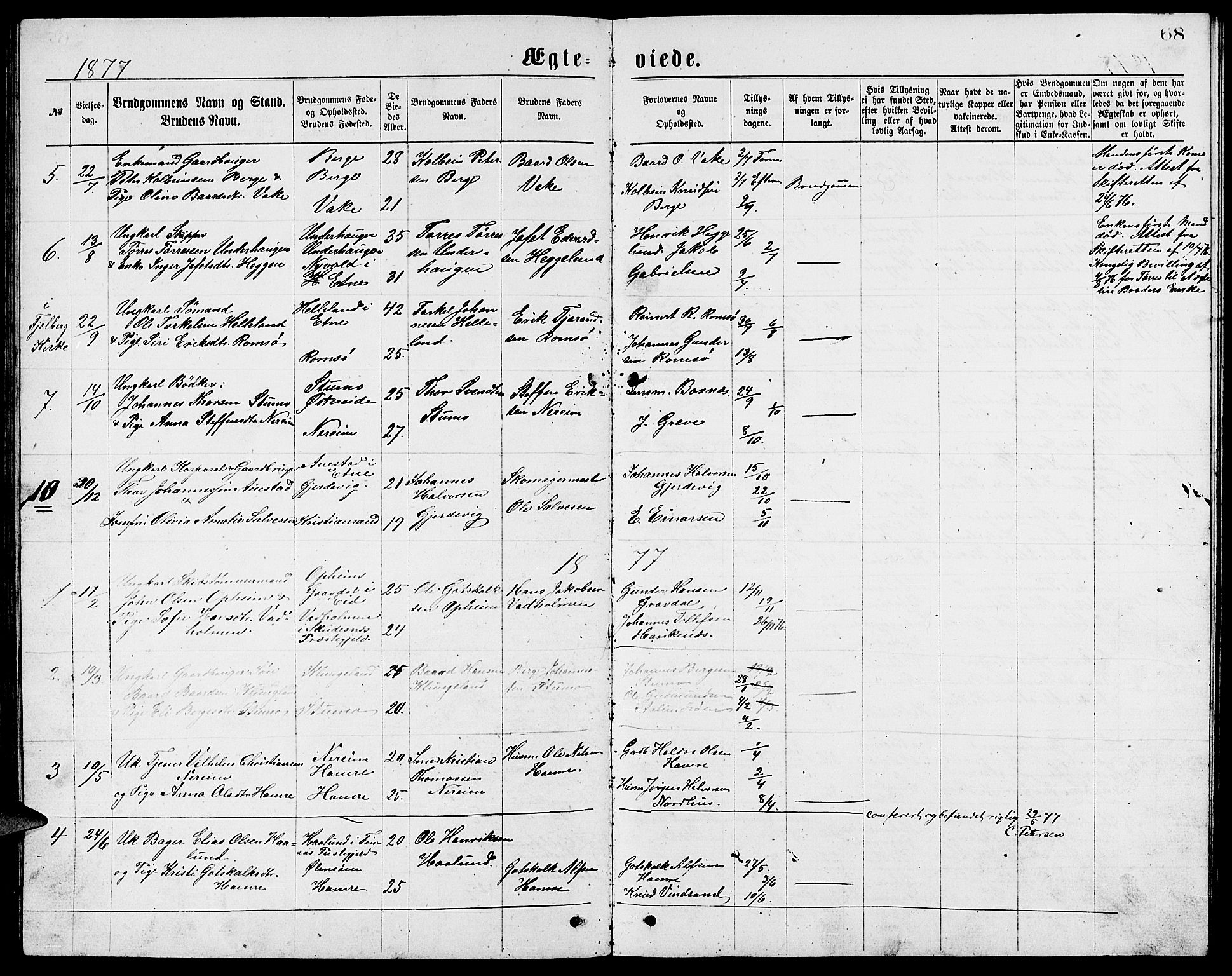 Ølen Sokneprestembete, AV/SAB-A-79201/H/Hab: Parish register (copy) no. A 3, 1875-1888, p. 68