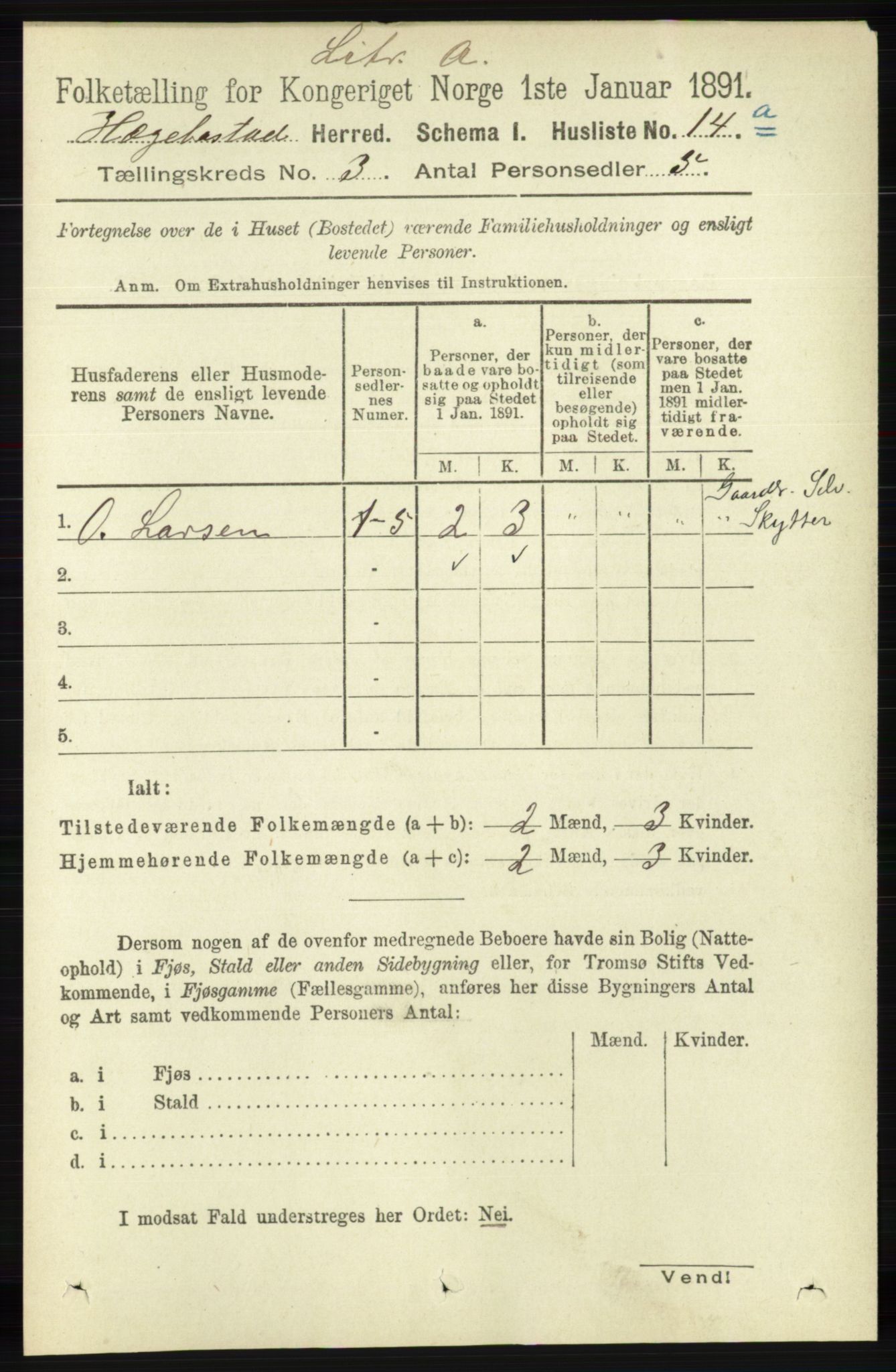 RA, 1891 census for 1034 Hægebostad, 1891, p. 830