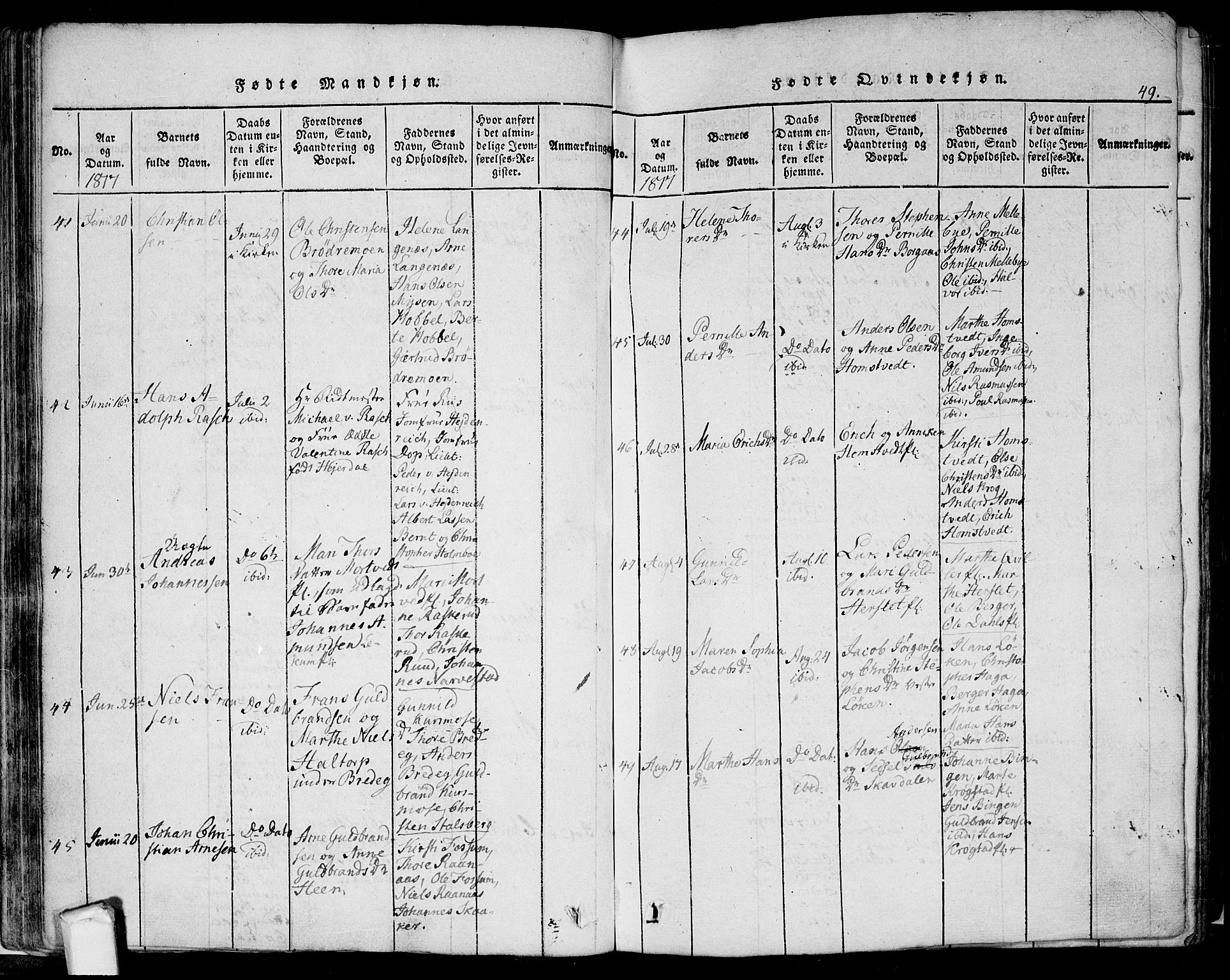 Eidsberg prestekontor Kirkebøker, SAO/A-10905/F/Fa/L0007: Parish register (official) no. I 7, 1814-1832, p. 49