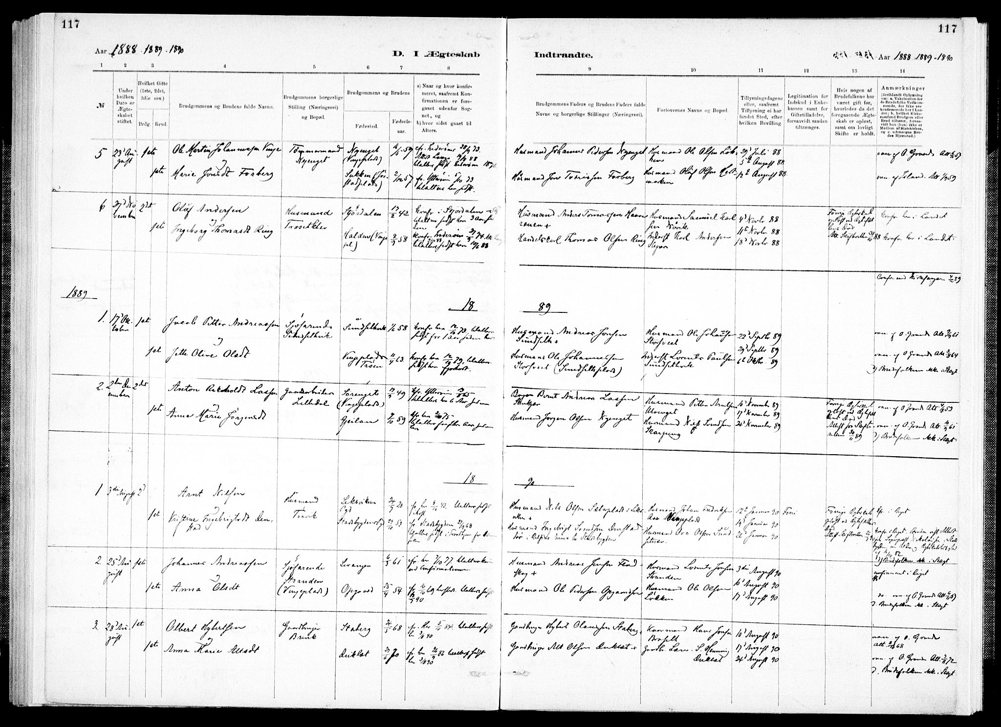 Ministerialprotokoller, klokkerbøker og fødselsregistre - Nord-Trøndelag, SAT/A-1458/733/L0325: Parish register (official) no. 733A04, 1884-1908, p. 117