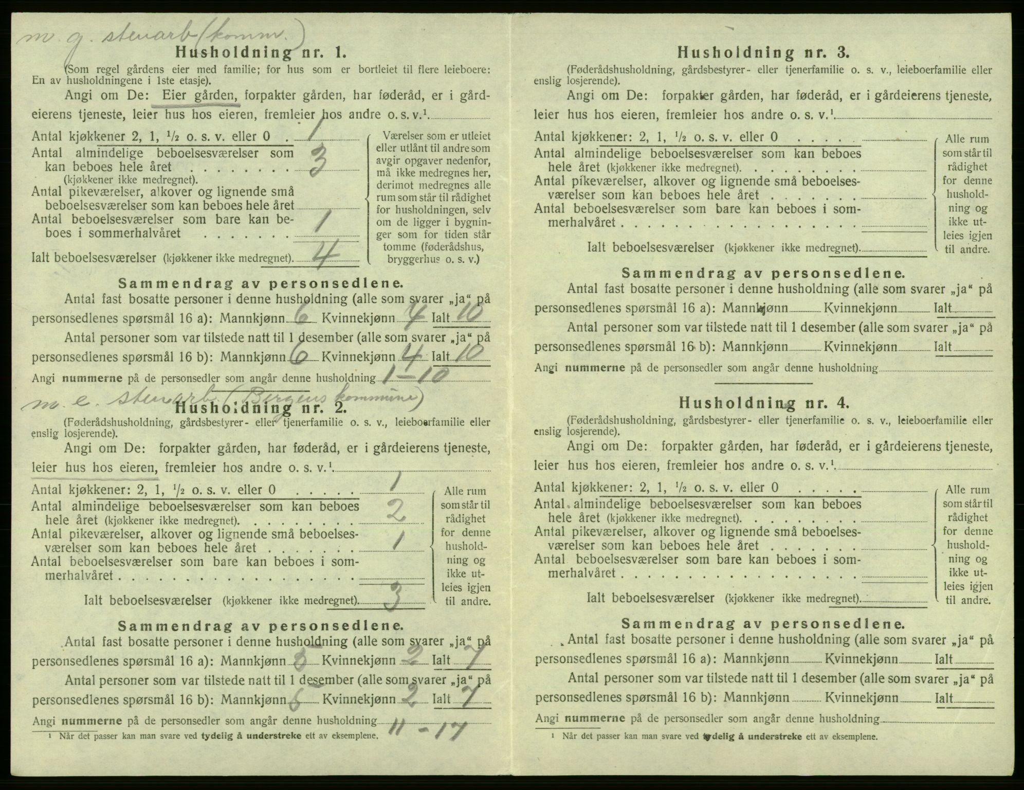 SAB, 1920 census for Fana, 1920, p. 266