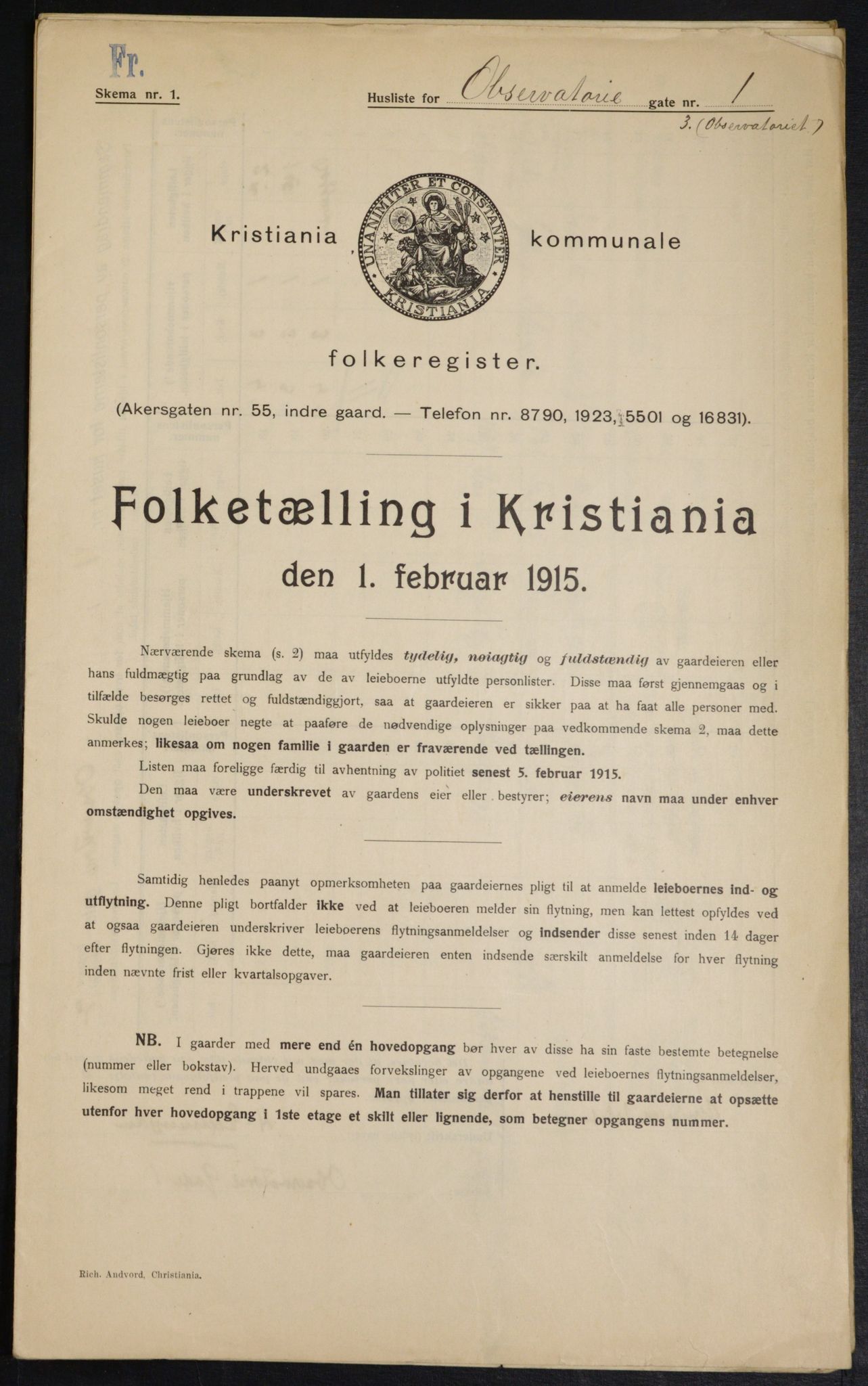 OBA, Municipal Census 1915 for Kristiania, 1915, p. 73532