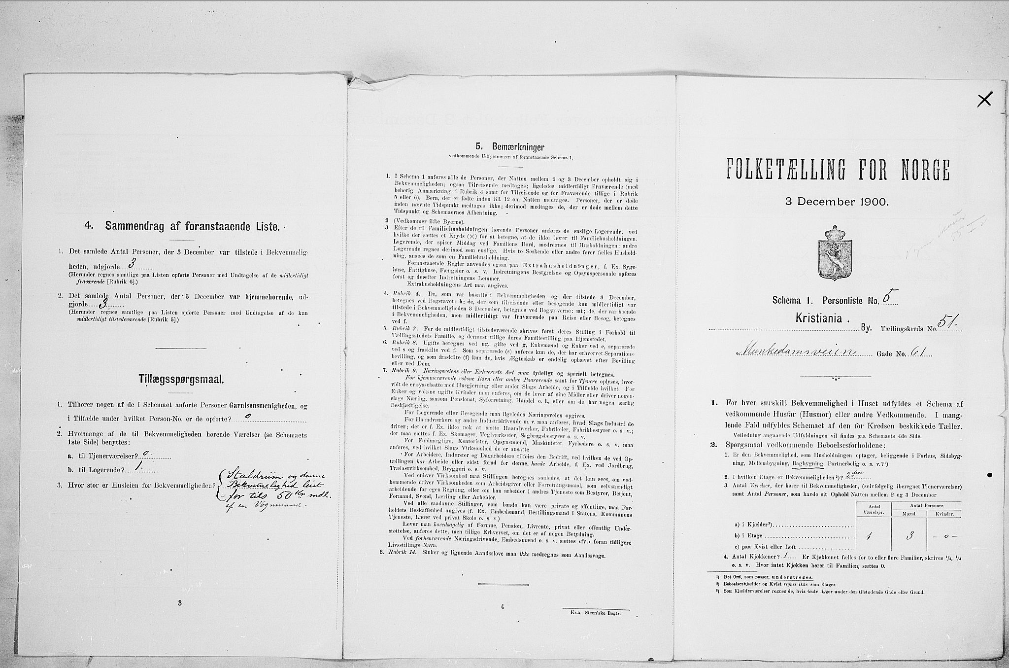 SAO, 1900 census for Kristiania, 1900, p. 61450