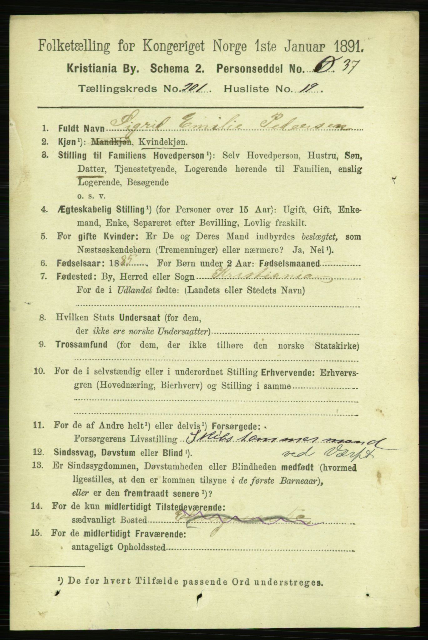 RA, 1891 census for 0301 Kristiania, 1891, p. 121361