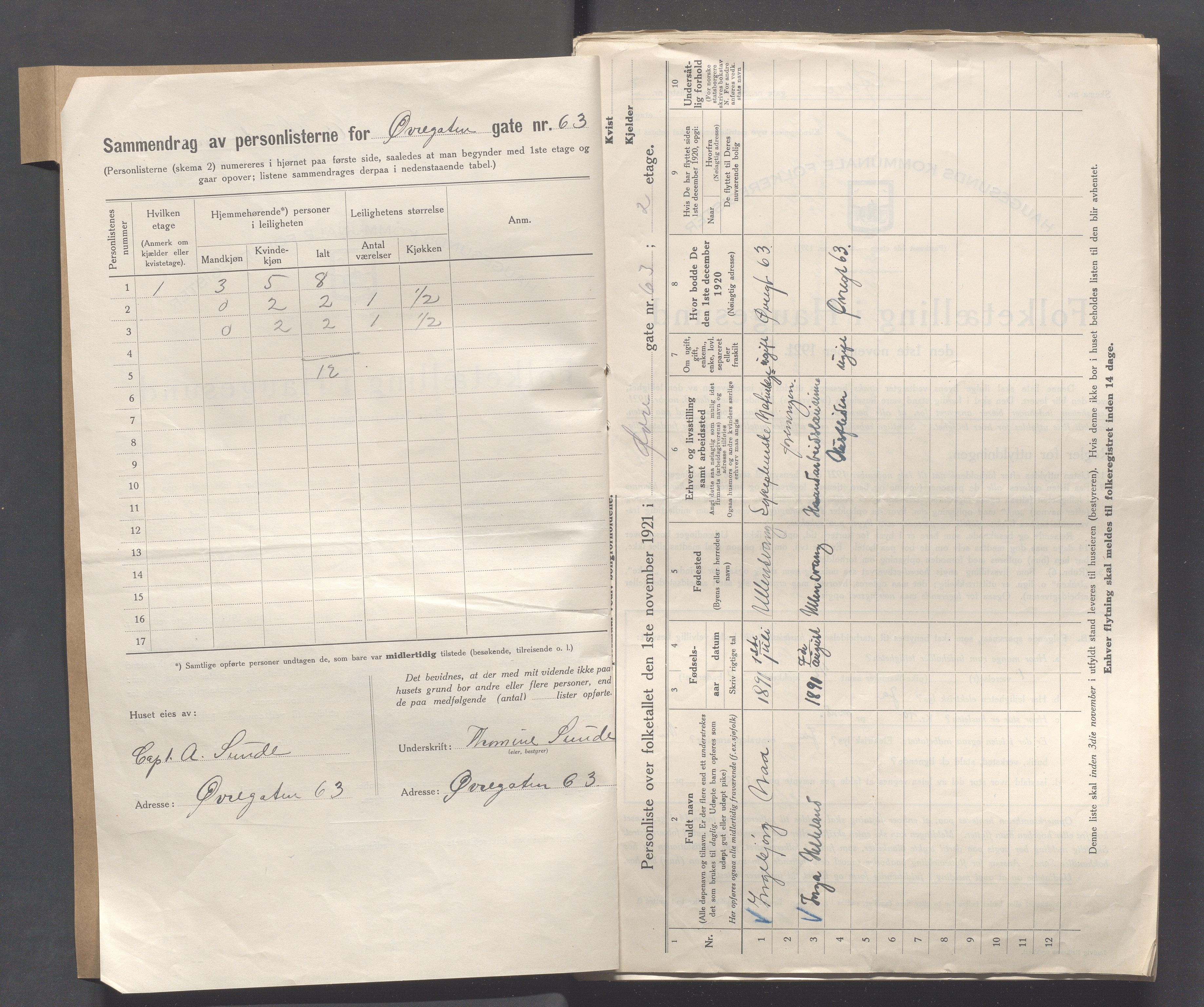 IKAR, Local census 1.11.1921 for Haugesund, 1921, p. 5544