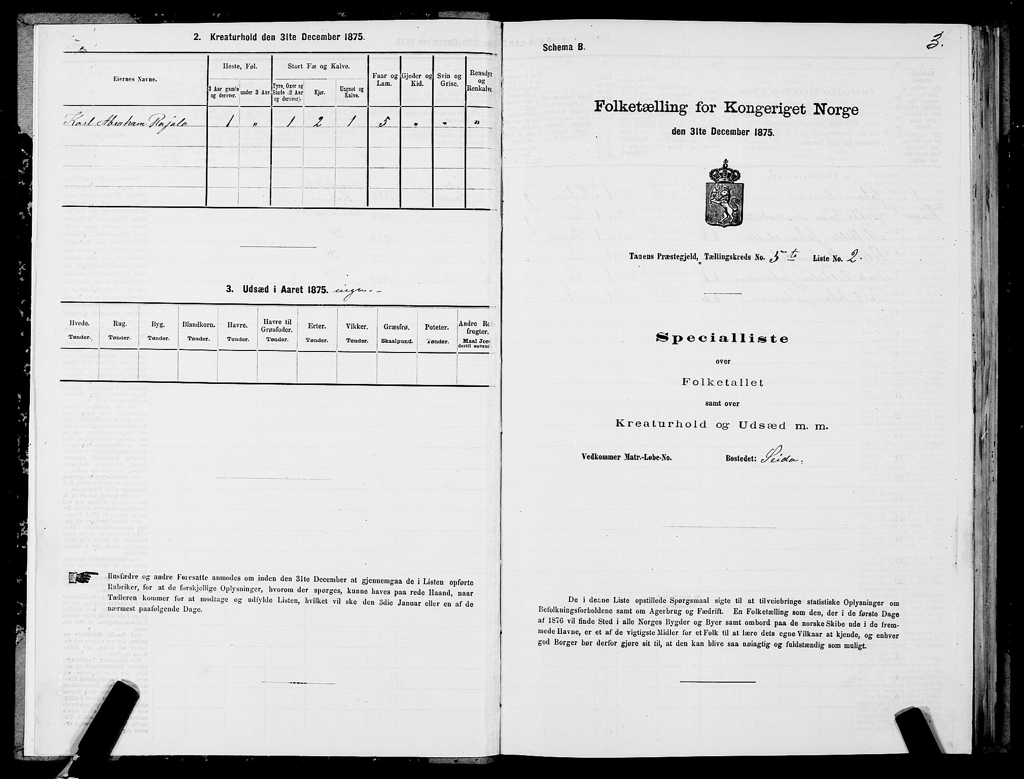 SATØ, 1875 census for 2025P Tana, 1875, p. 2003