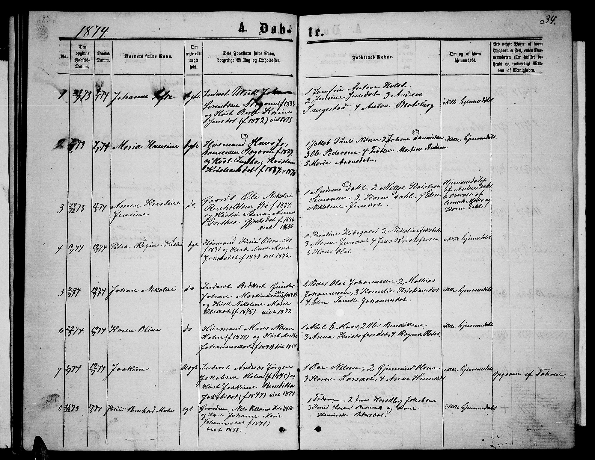 Ministerialprotokoller, klokkerbøker og fødselsregistre - Nordland, AV/SAT-A-1459/894/L1358: Parish register (copy) no. 894C01, 1864-1877, p. 34