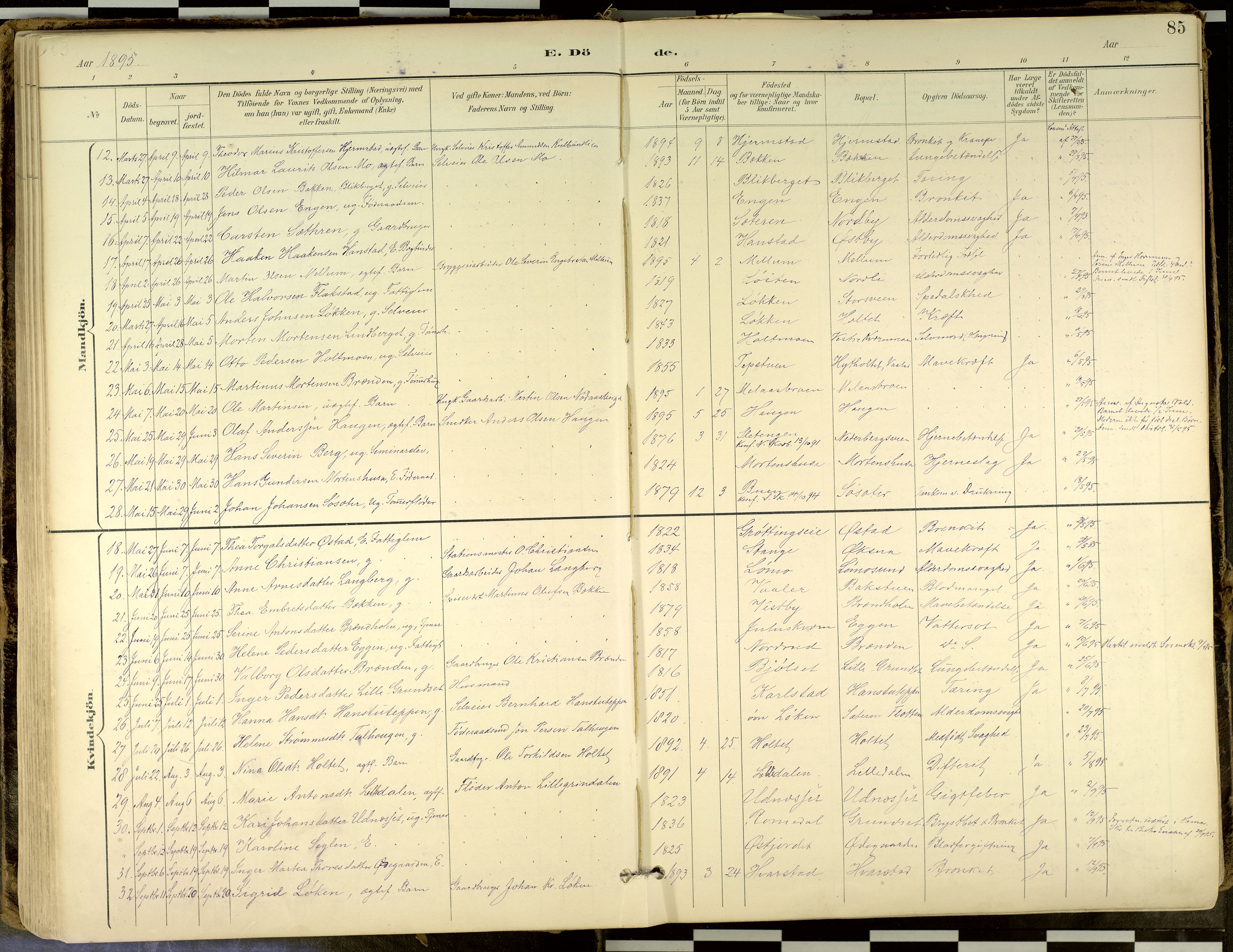 Elverum prestekontor, AV/SAH-PREST-044/H/Ha/Haa/L0018: Parish register (official) no. 18, 1894-1914, p. 85