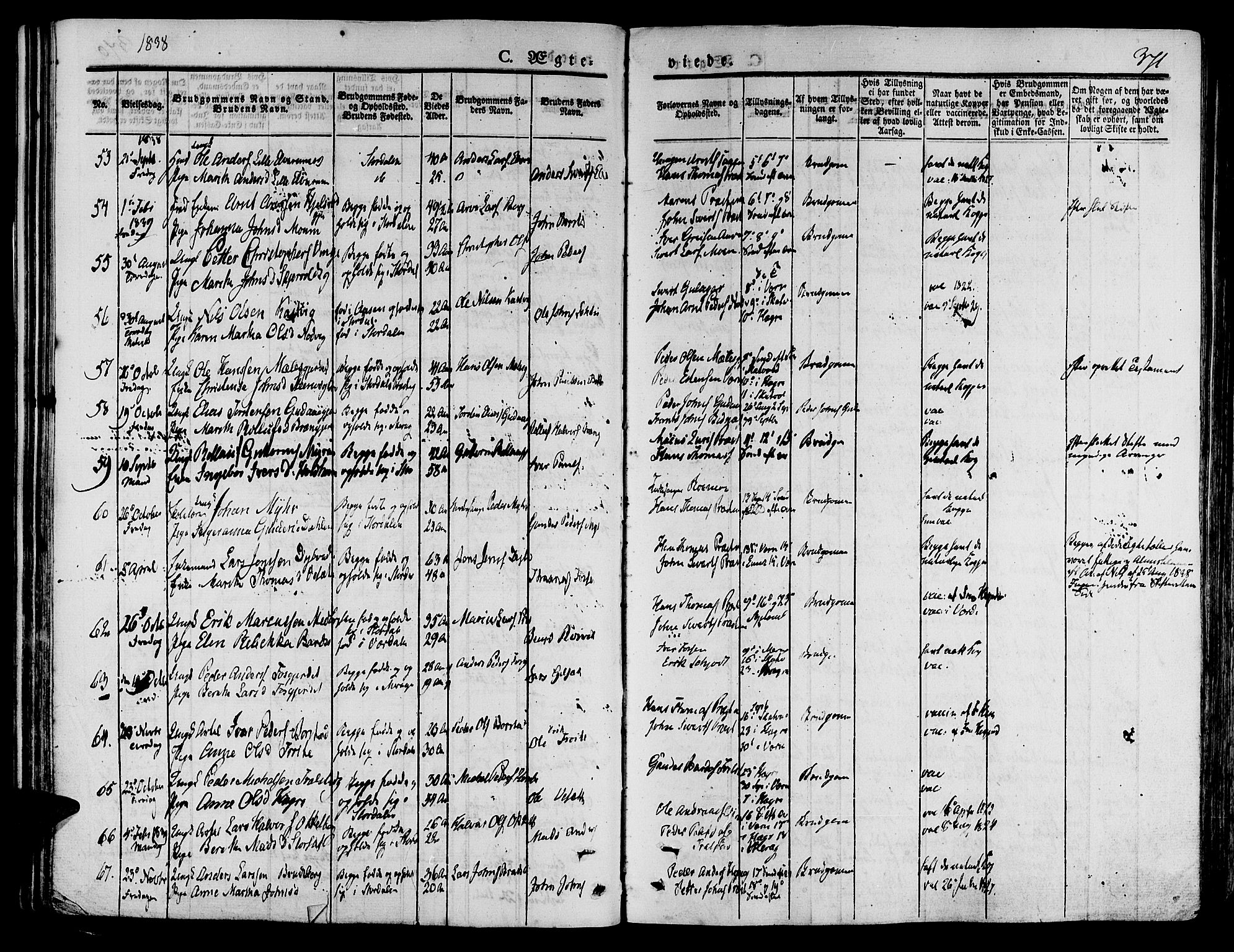 Ministerialprotokoller, klokkerbøker og fødselsregistre - Nord-Trøndelag, SAT/A-1458/709/L0072: Parish register (official) no. 709A12, 1833-1844, p. 371