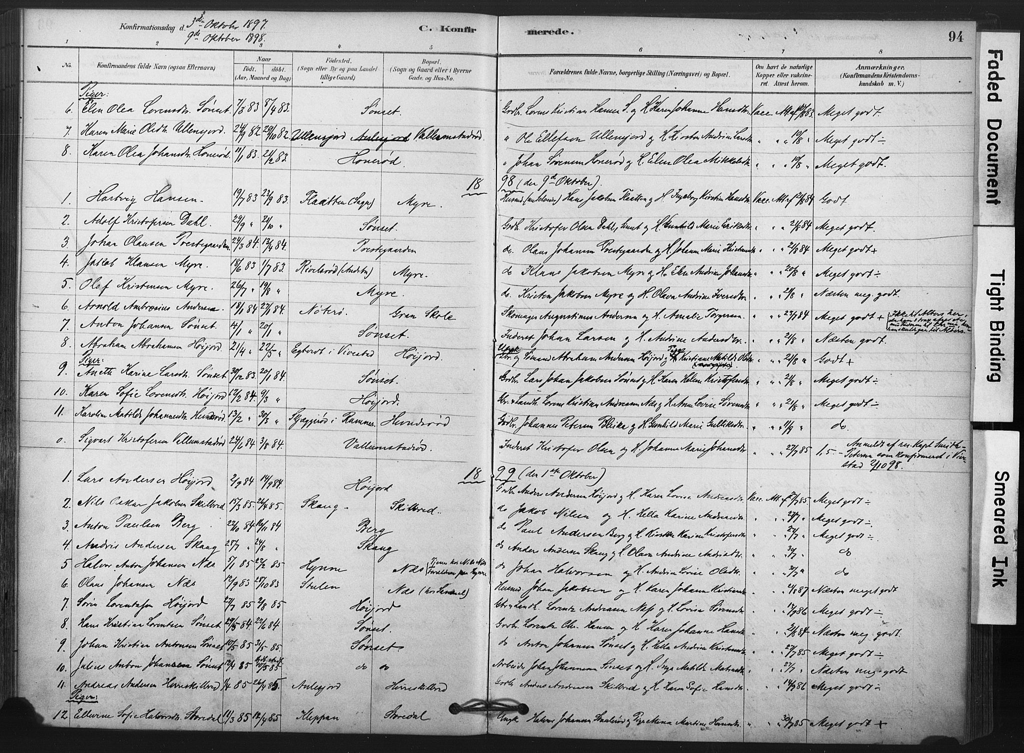 Andebu kirkebøker, AV/SAKO-A-336/F/Fa/L0009: Parish register (official) no. 9, 1878-1909, p. 94