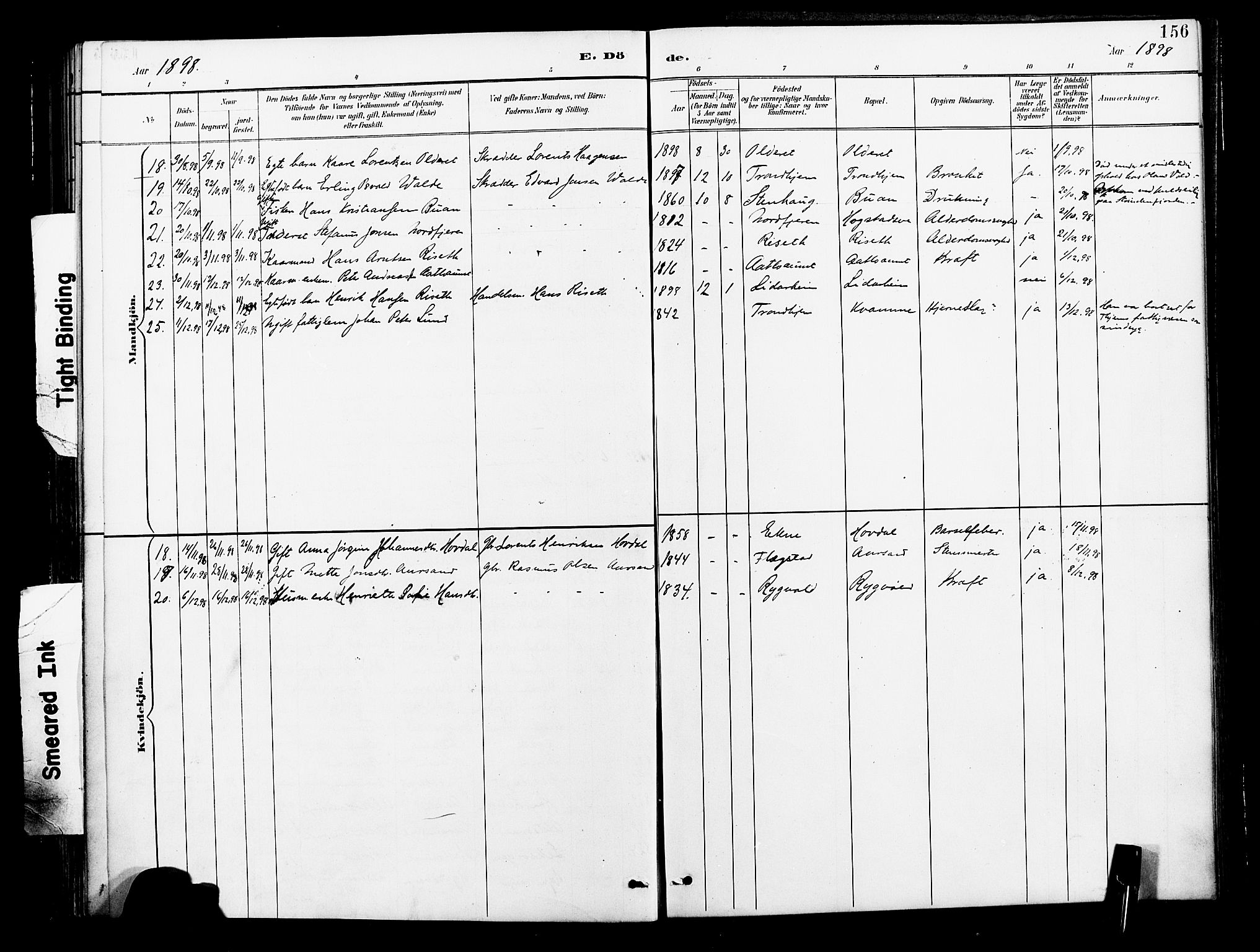 Ministerialprotokoller, klokkerbøker og fødselsregistre - Nord-Trøndelag, SAT/A-1458/713/L0121: Parish register (official) no. 713A10, 1888-1898, p. 156