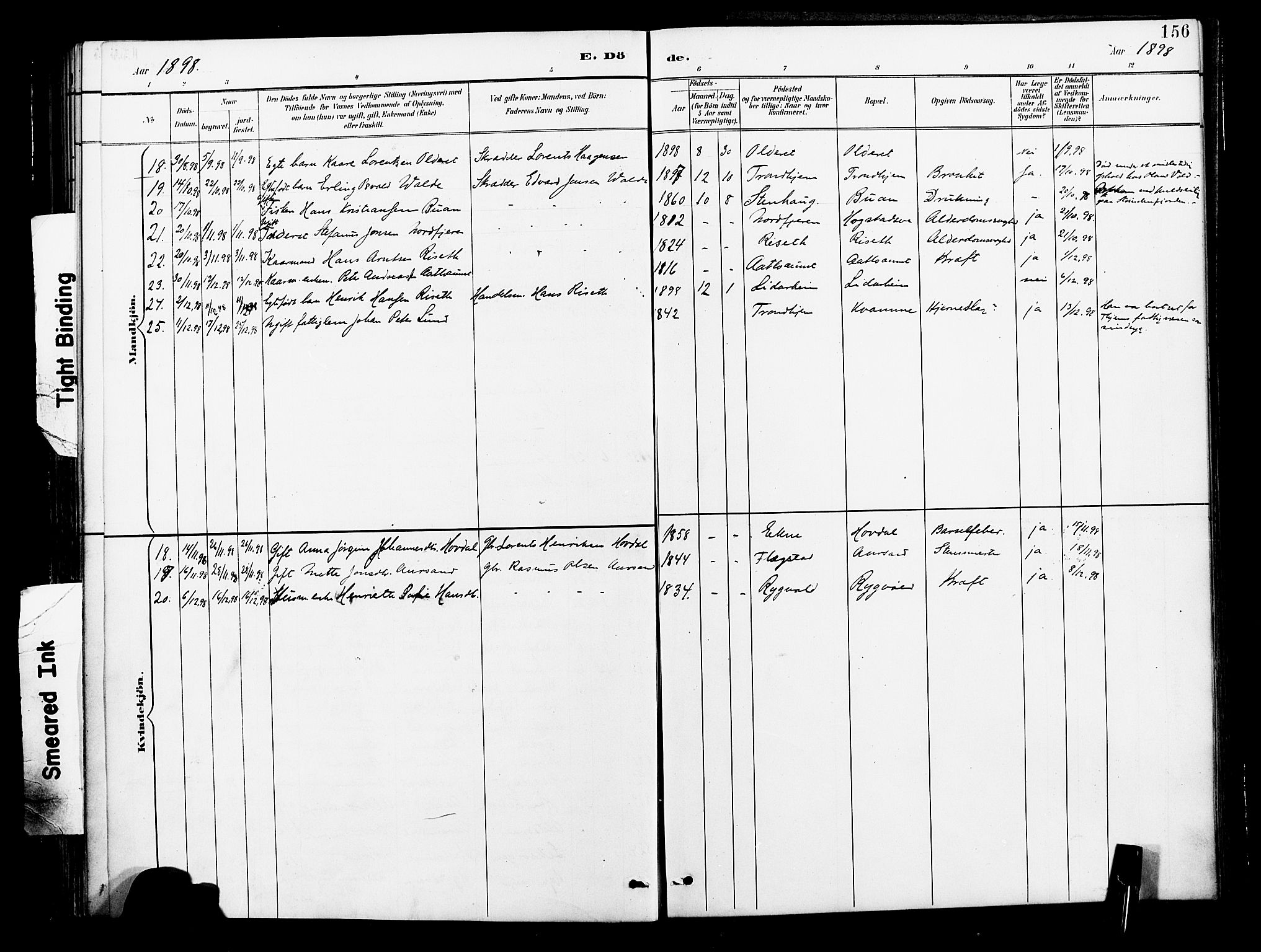 Ministerialprotokoller, klokkerbøker og fødselsregistre - Nord-Trøndelag, AV/SAT-A-1458/713/L0121: Parish register (official) no. 713A10, 1888-1898, p. 156