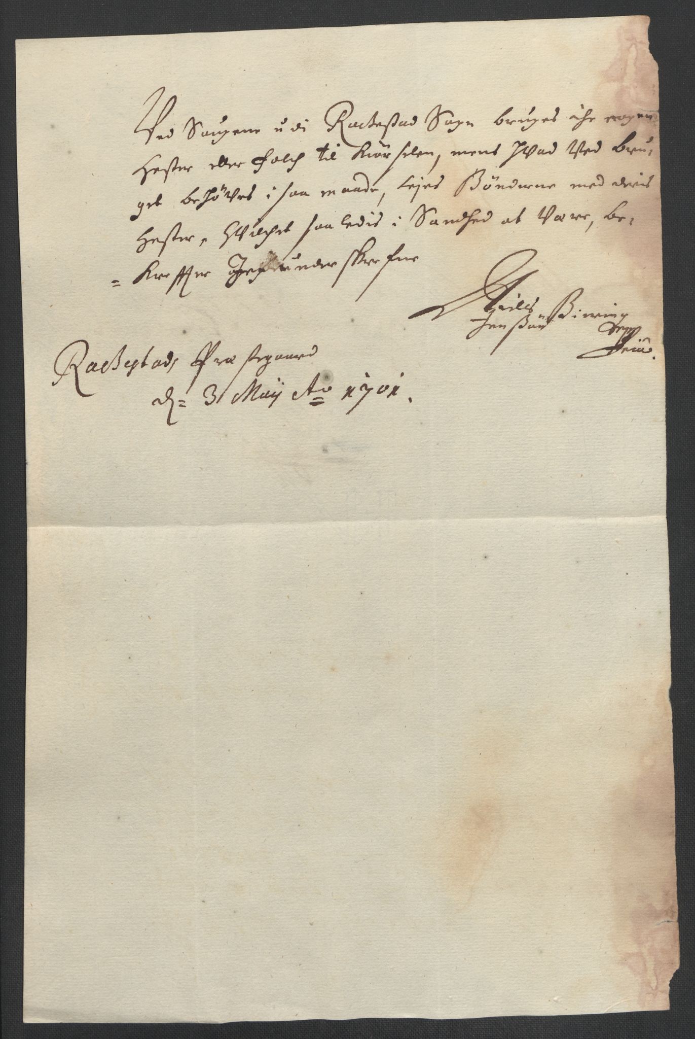 Rentekammeret inntil 1814, Reviderte regnskaper, Fogderegnskap, AV/RA-EA-4092/R07/L0289: Fogderegnskap Rakkestad, Heggen og Frøland, 1699, p. 410