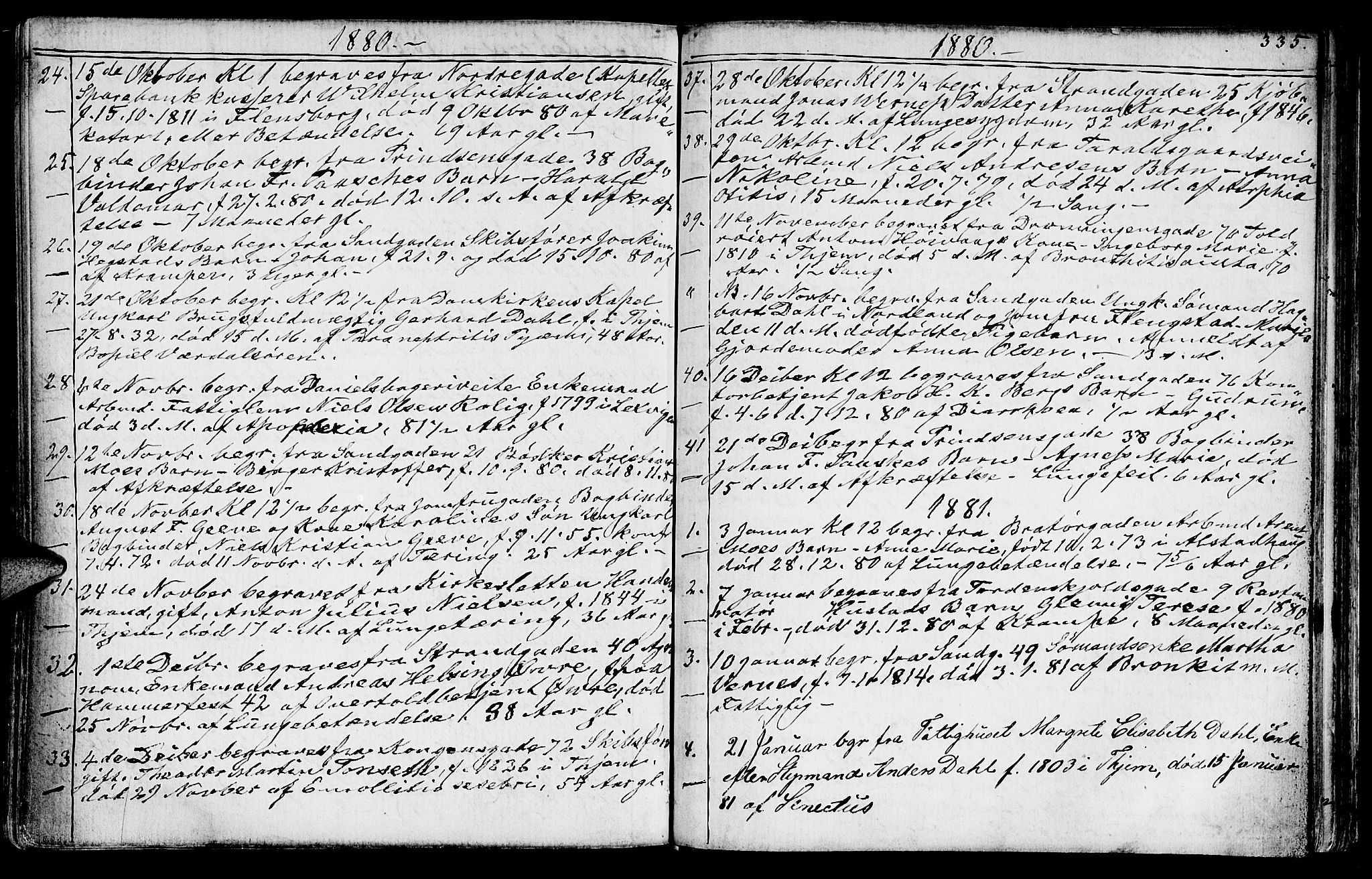 Ministerialprotokoller, klokkerbøker og fødselsregistre - Sør-Trøndelag, SAT/A-1456/602/L0142: Parish register (copy) no. 602C10, 1872-1894, p. 335