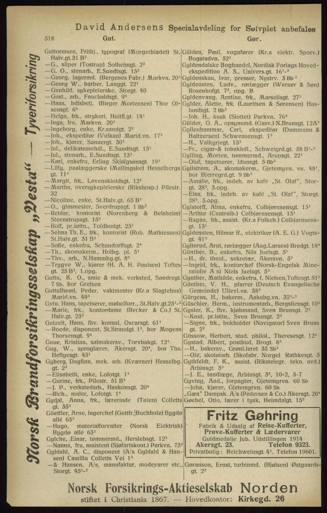 Kristiania/Oslo adressebok, PUBL/-, 1916, p. 518