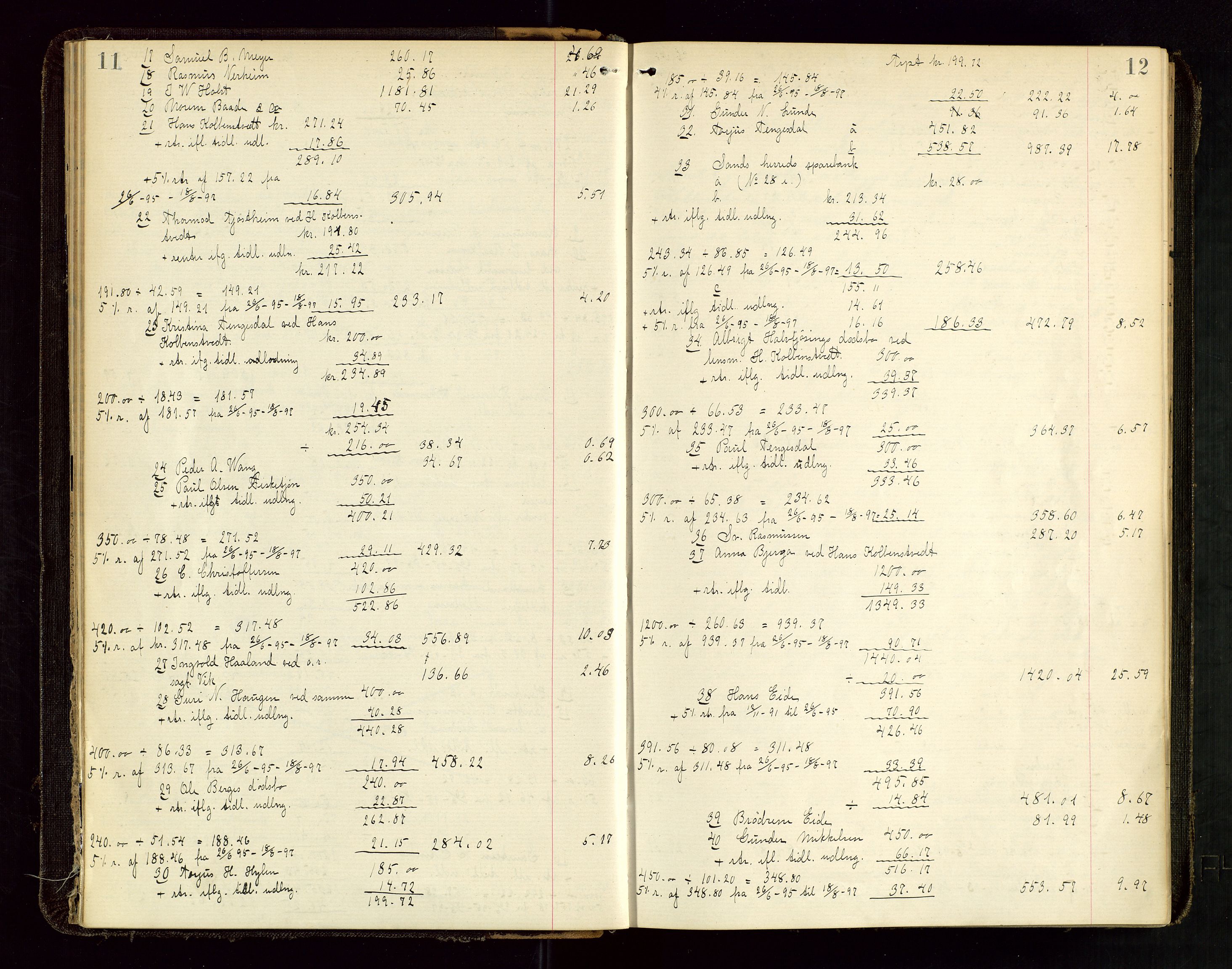 Ryfylke tingrett, SAST/A-100055/001/IV/IVD/L0030: Skifteprotokoll, register i protokollen, 1897-1899, p. 11-12