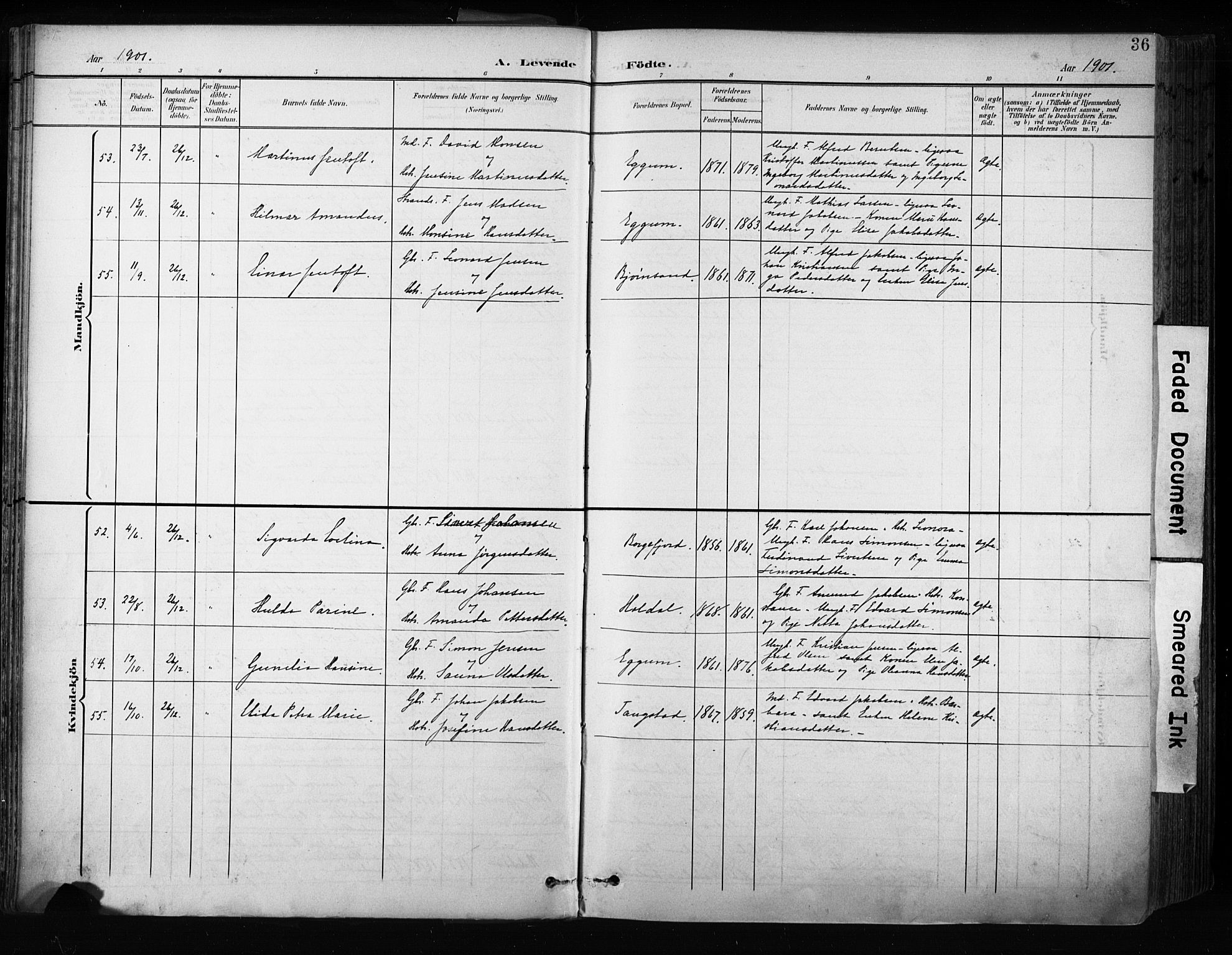 Ministerialprotokoller, klokkerbøker og fødselsregistre - Nordland, AV/SAT-A-1459/880/L1134: Parish register (official) no. 880A08, 1899-1908, p. 36