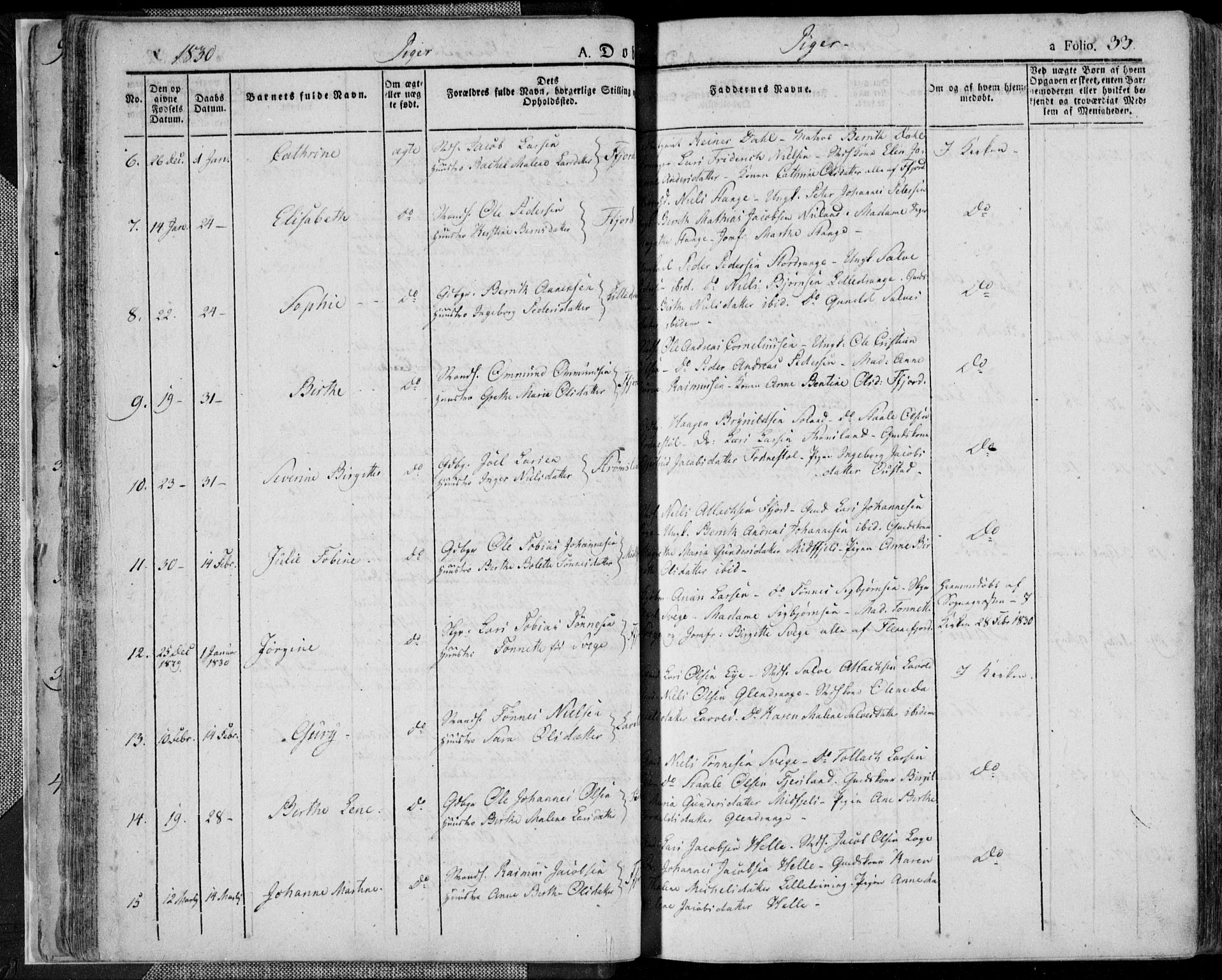 Flekkefjord sokneprestkontor, AV/SAK-1111-0012/F/Fa/Fac/L0003: Parish register (official) no. A 3, 1826-1841, p. 33