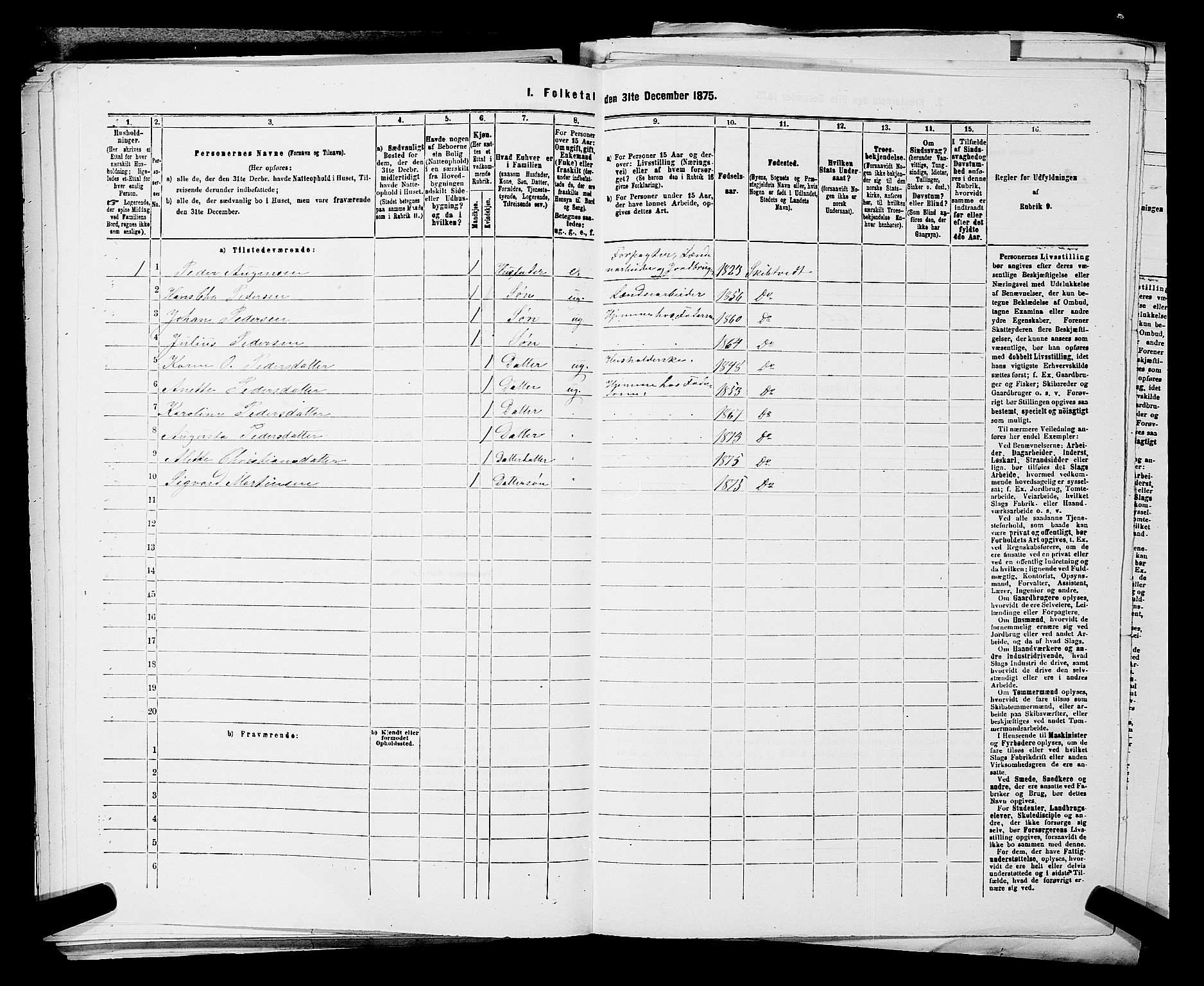 RA, 1875 census for 0127P Skiptvet, 1875, p. 199