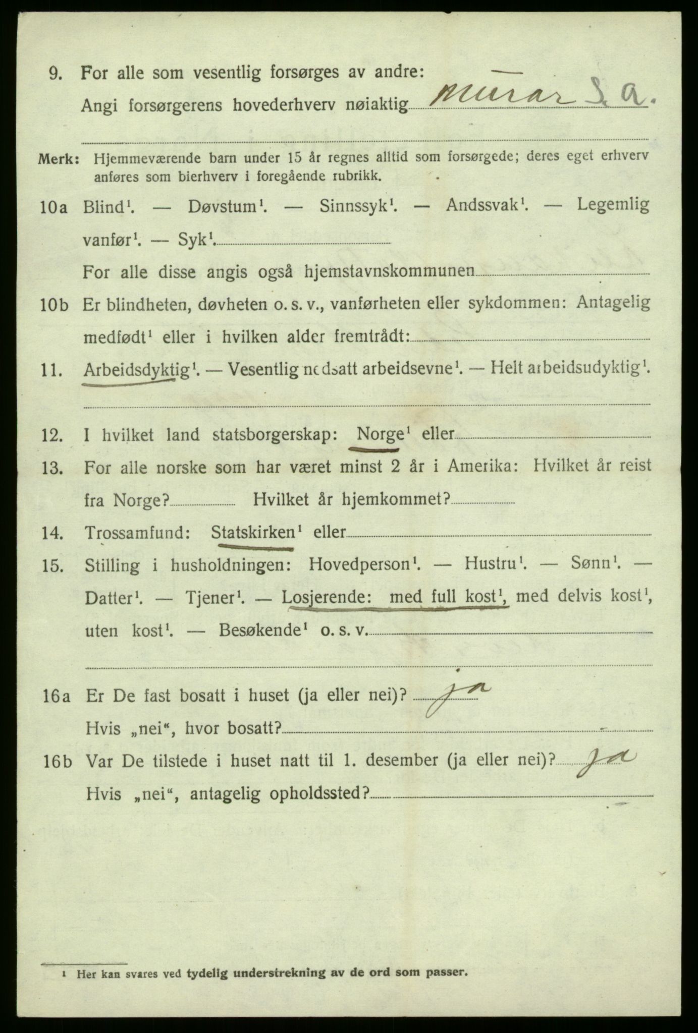 SAB, 1920 census for Leikanger, 1920, p. 3583