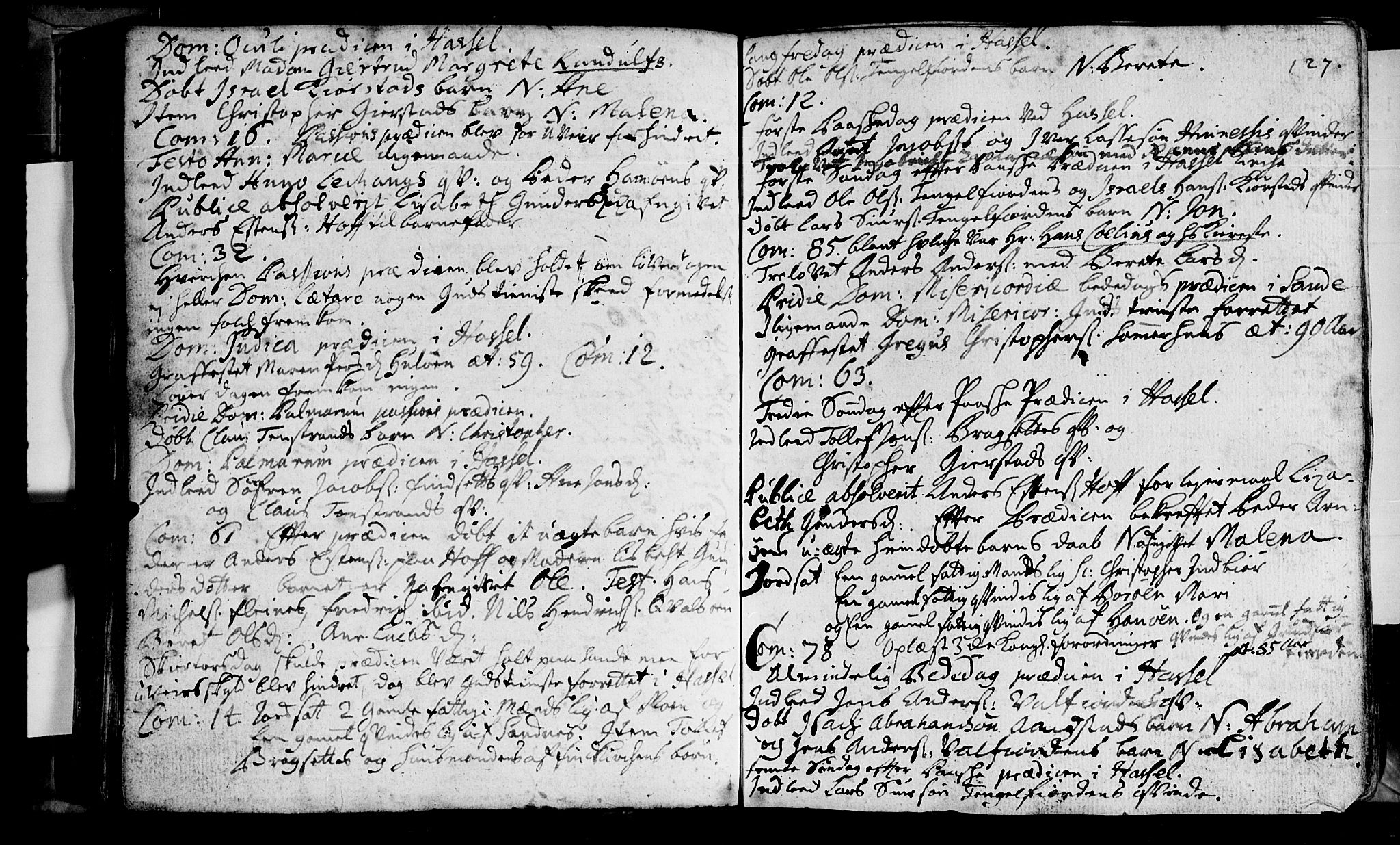 Ministerialprotokoller, klokkerbøker og fødselsregistre - Nordland, SAT/A-1459/888/L1231: Parish register (official) no. 888A01 /1, 1693-1738, p. 127