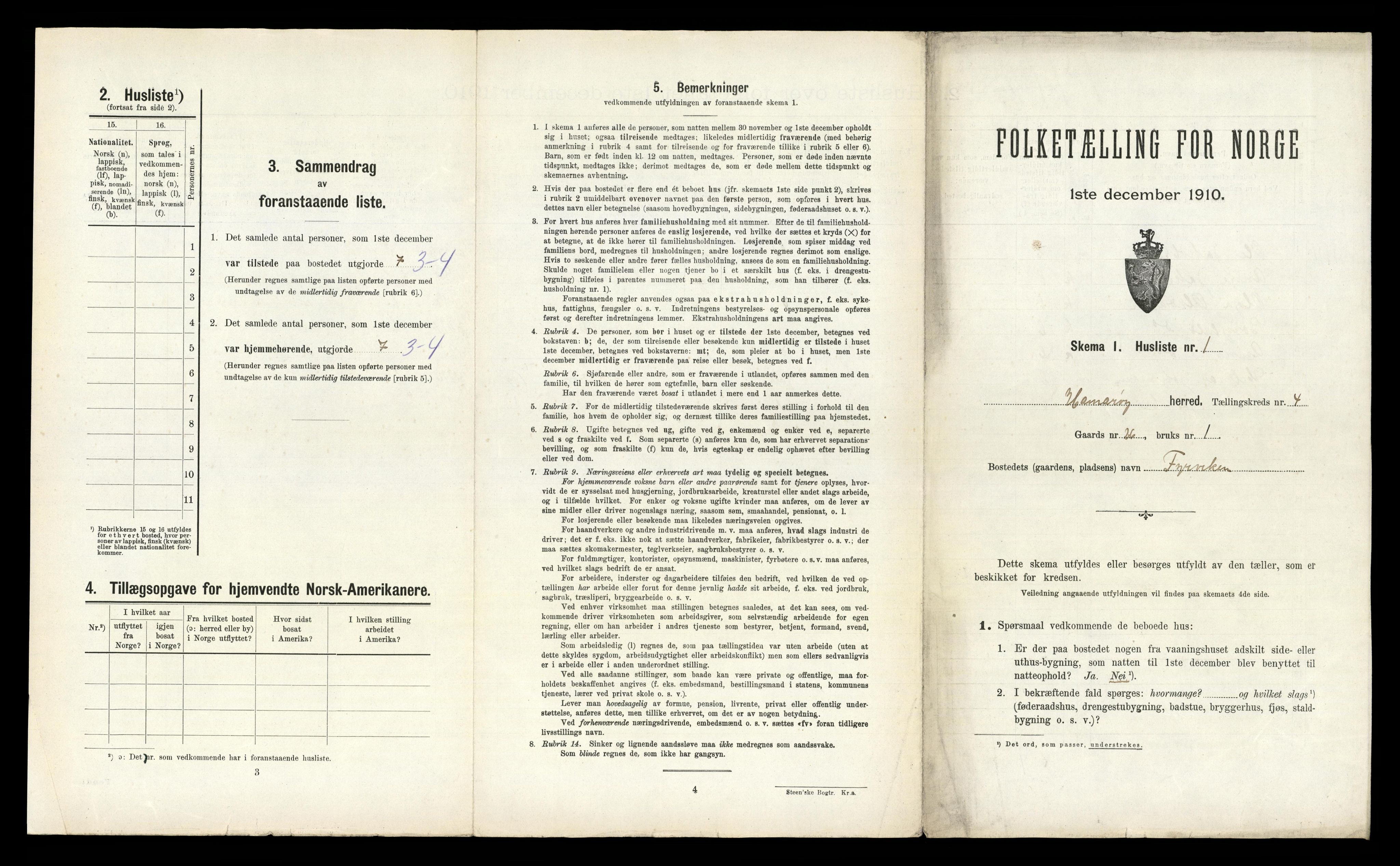 RA, 1910 census for Hamarøy, 1910, p. 308