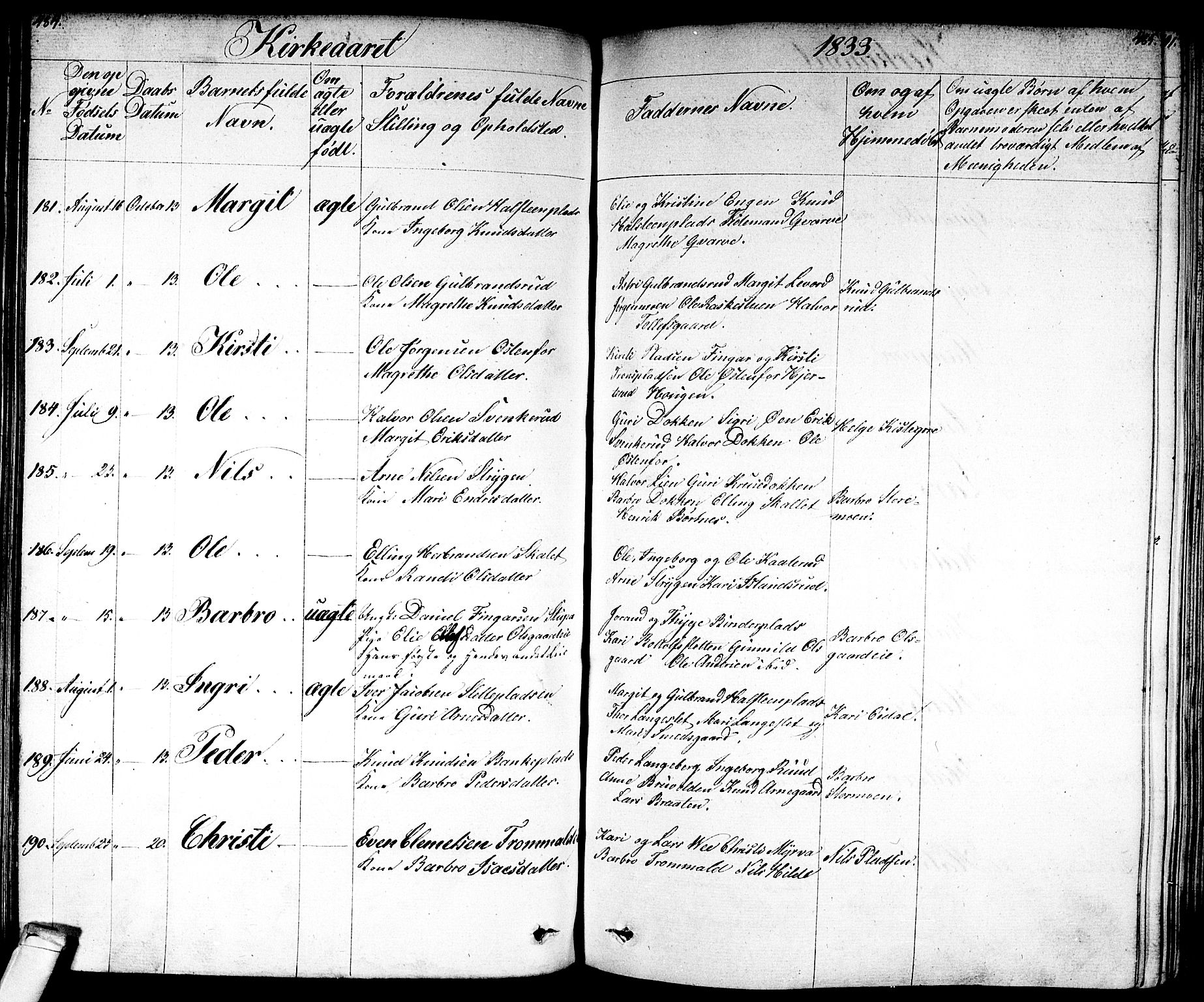 Nes kirkebøker, SAKO/A-236/F/Fa/L0008: Parish register (official) no. 8, 1824-1834, p. 484-485