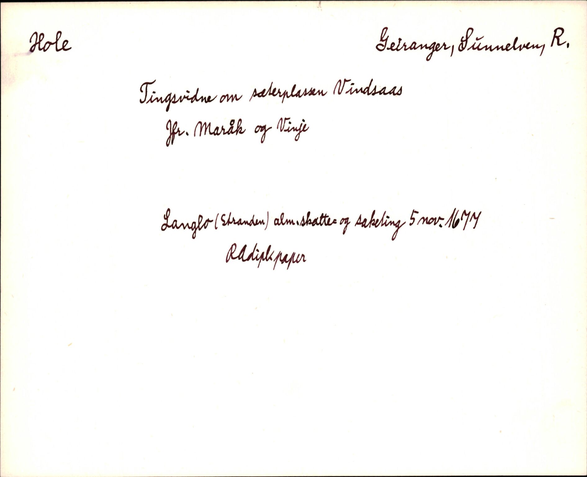 Riksarkivets diplomsamling, AV/RA-EA-5965/F35/F35m/L0004: Localia: Hordaland, Sogn og Fjordane, Møre og Romsdal, Trøndelag og Nord-Norge, p. 303