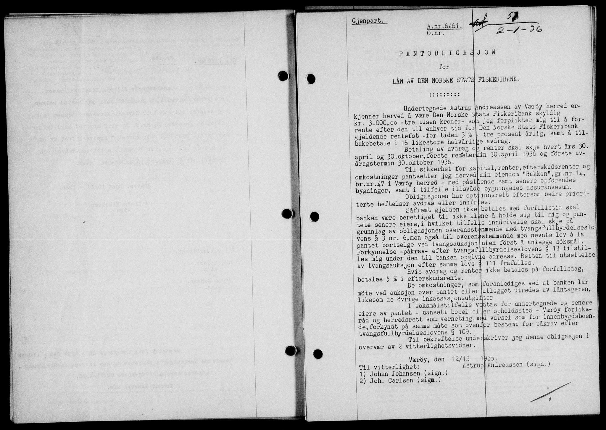 Lofoten sorenskriveri, SAT/A-0017/1/2/2C/L0033b: Mortgage book no. 33b, 1936-1936, Diary no: : 51/1936