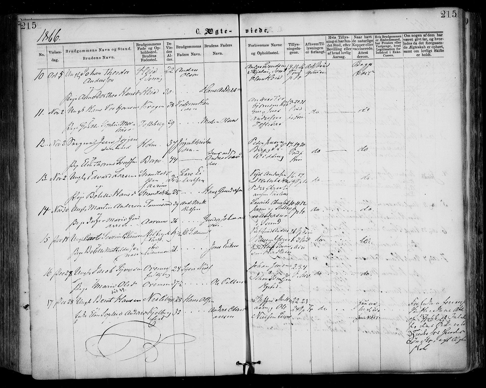 Borge prestekontor Kirkebøker, SAO/A-10903/F/Fa/L0006: Parish register (official) no. I 6, 1861-1874, p. 215