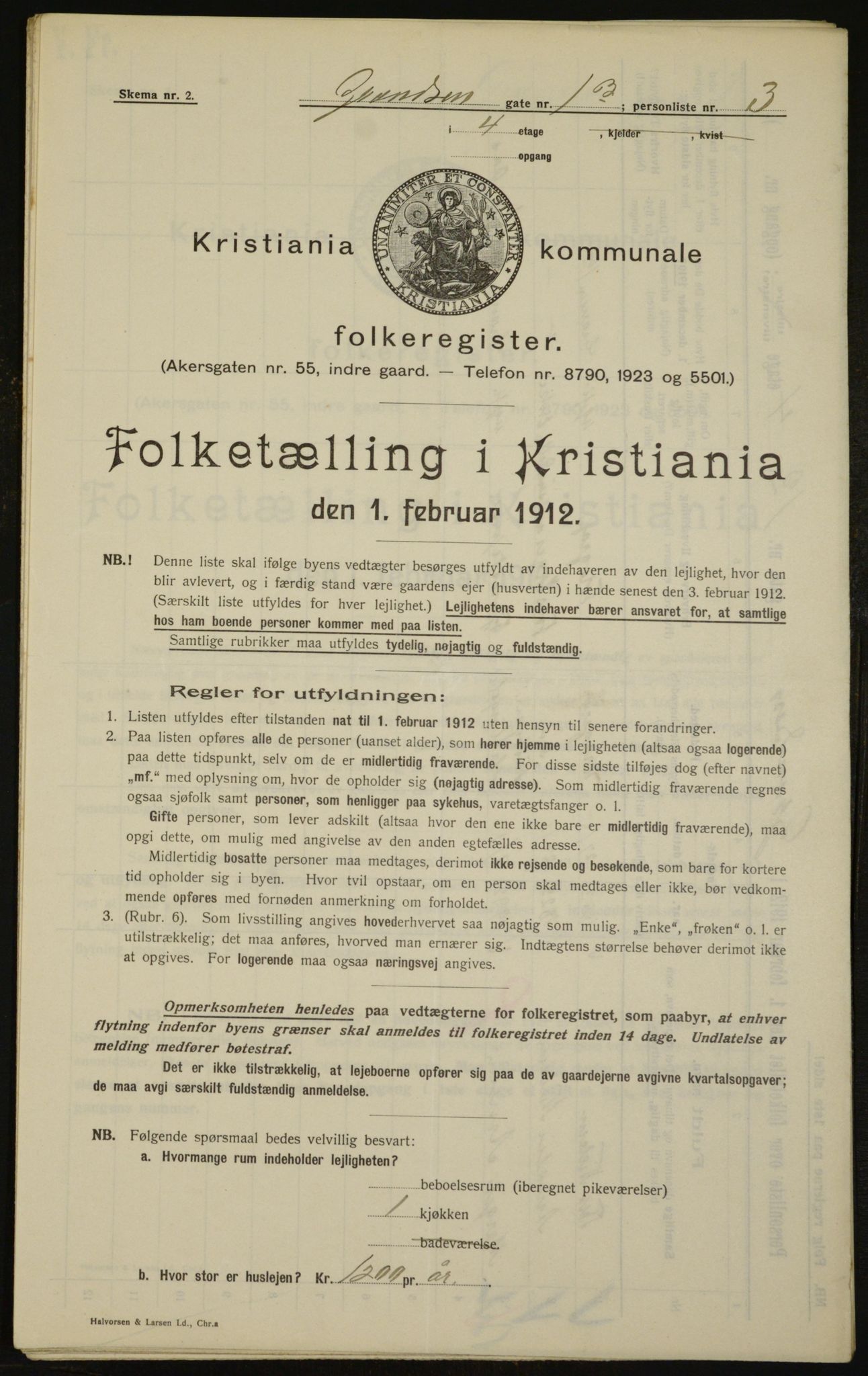 OBA, Municipal Census 1912 for Kristiania, 1912, p. 29522