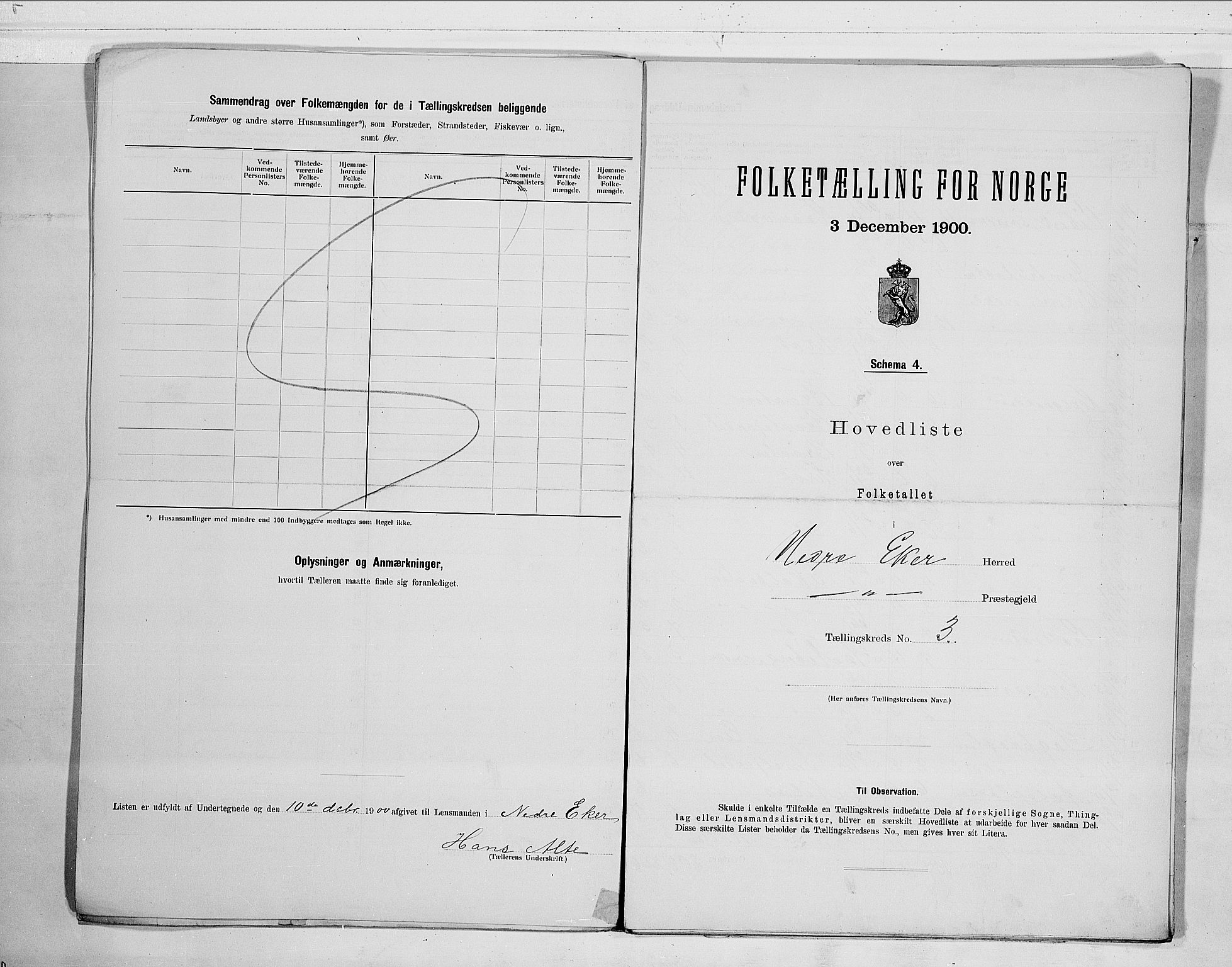 RA, 1900 census for Nedre Eiker, 1900, p. 8