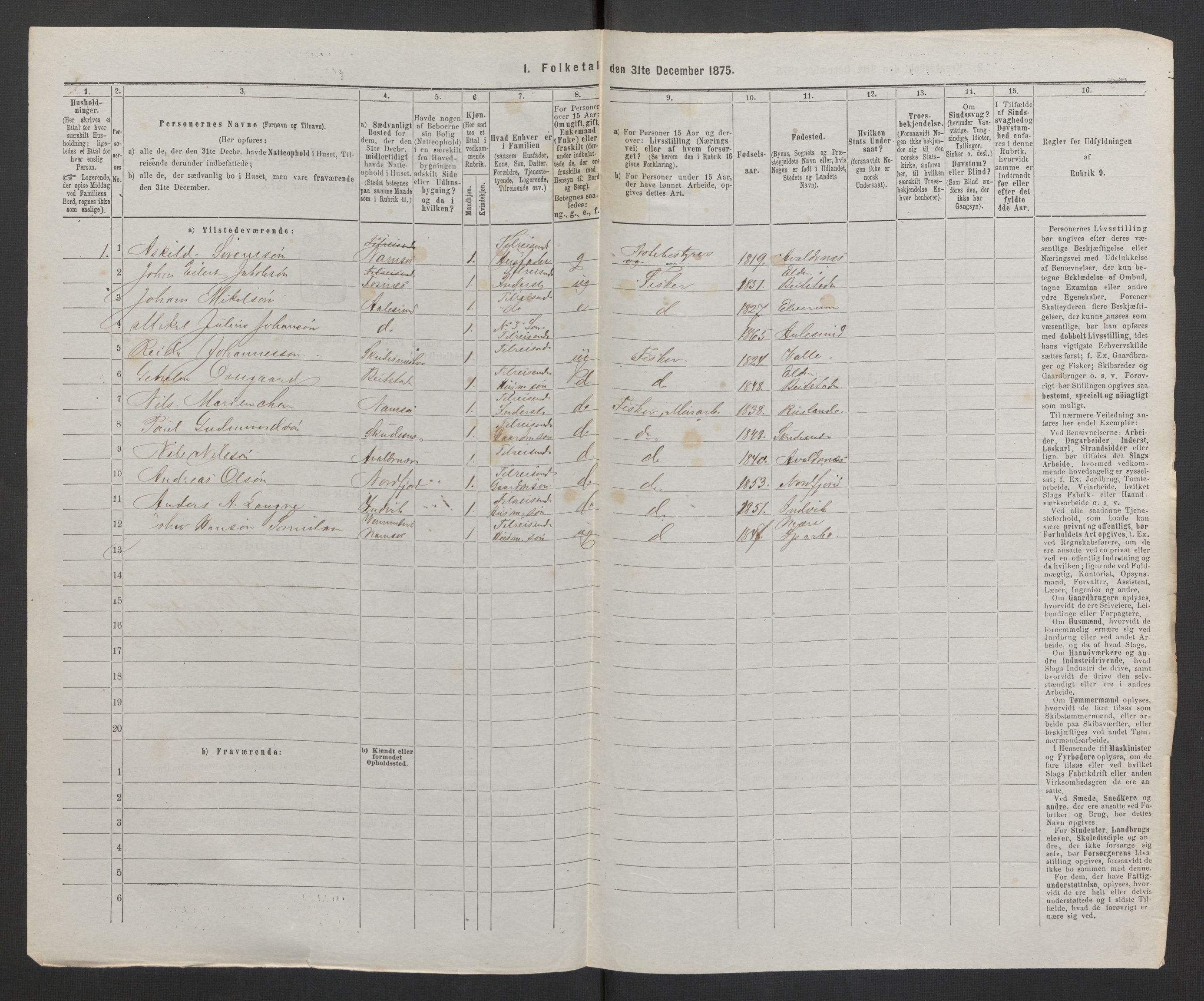 RA, 1875 census, lists of crew on ships: Ships in domestic ports, 1875, p. 1218