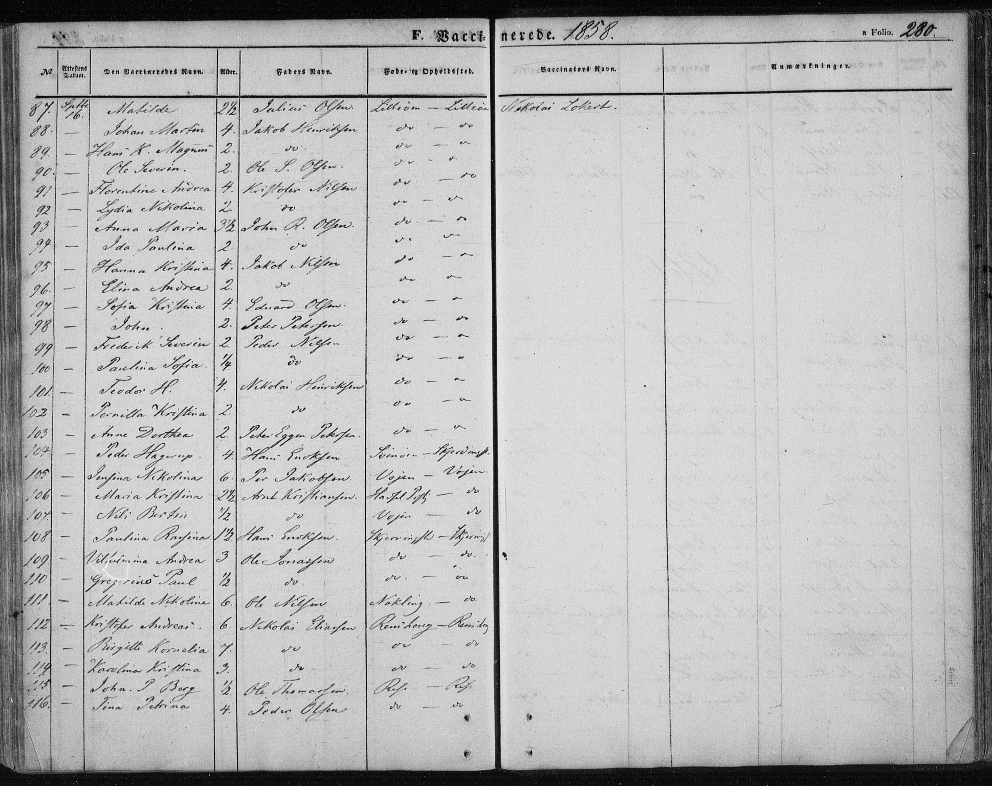 Ministerialprotokoller, klokkerbøker og fødselsregistre - Nordland, AV/SAT-A-1459/891/L1300: Parish register (official) no. 891A05, 1856-1870, p. 280