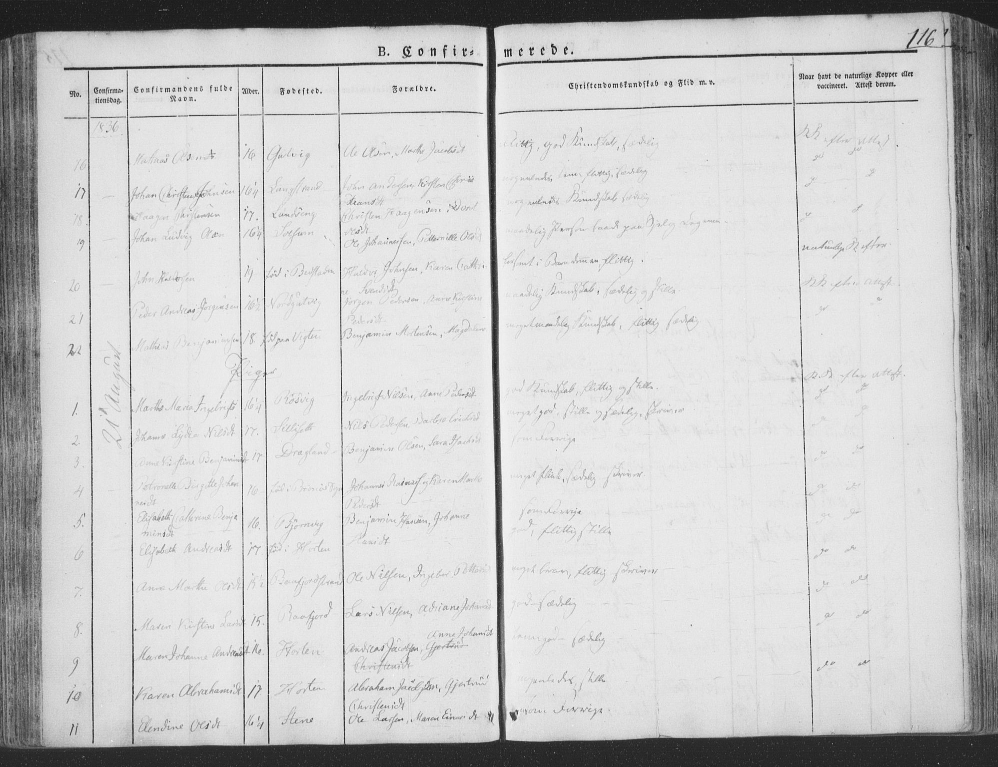 Ministerialprotokoller, klokkerbøker og fødselsregistre - Nord-Trøndelag, AV/SAT-A-1458/780/L0639: Parish register (official) no. 780A04, 1830-1844, p. 116