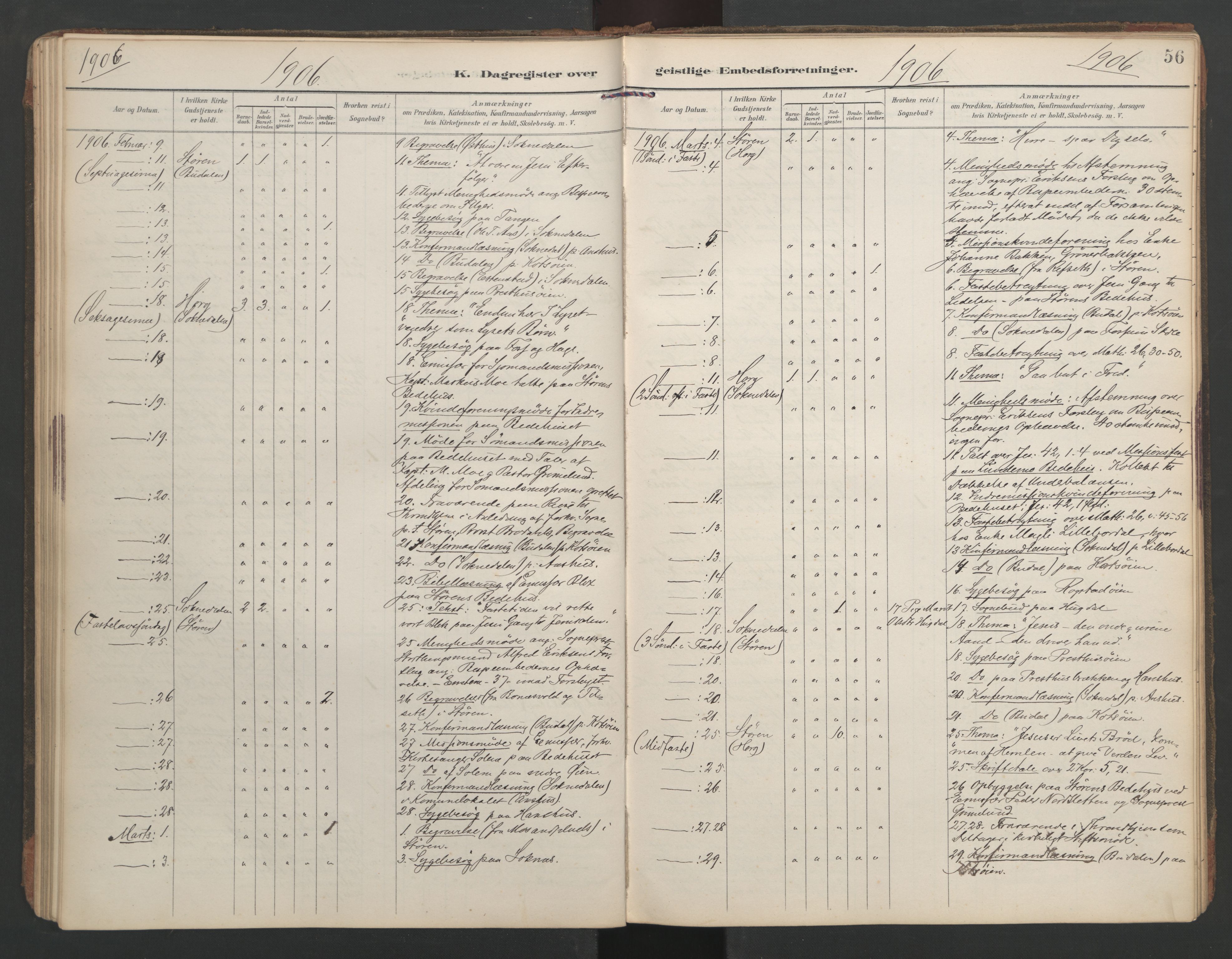 Ministerialprotokoller, klokkerbøker og fødselsregistre - Sør-Trøndelag, SAT/A-1456/687/L1005: Diary records no. 687A11, 1891-1912, p. 56