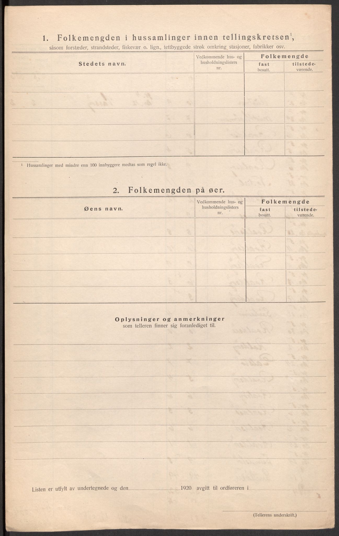 SAST, 1920 census for Hetland, 1920, p. 92