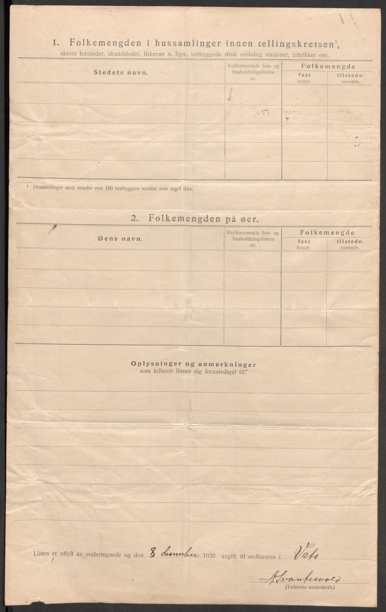 SAST, 1920 census for Vats, 1920, p. 26