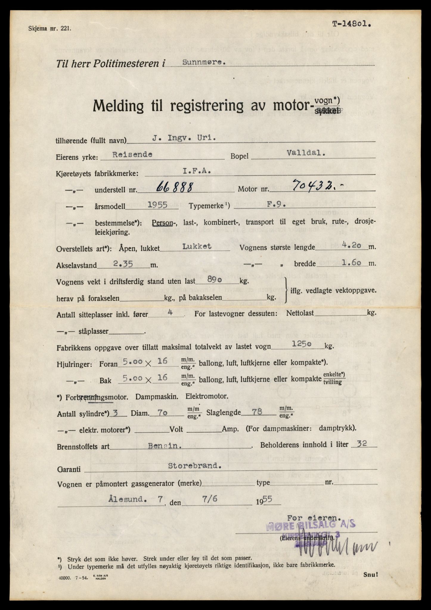 Møre og Romsdal vegkontor - Ålesund trafikkstasjon, AV/SAT-A-4099/F/Fe/L0048: Registreringskort for kjøretøy T 14721 - T 14863, 1927-1998, p. 1681