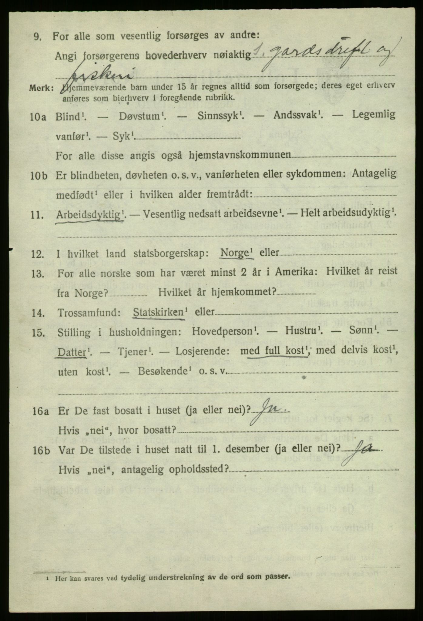 SAB, 1920 census for Nord-Vågsøy, 1920, p. 1031